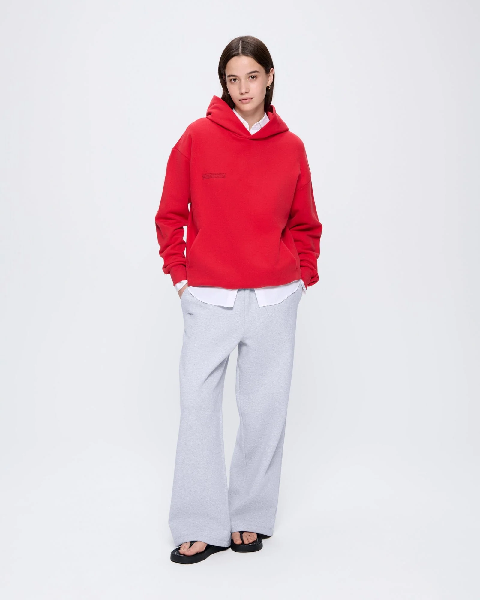 Womens 365 Midweight Hoodie—Goji red - Image 3
