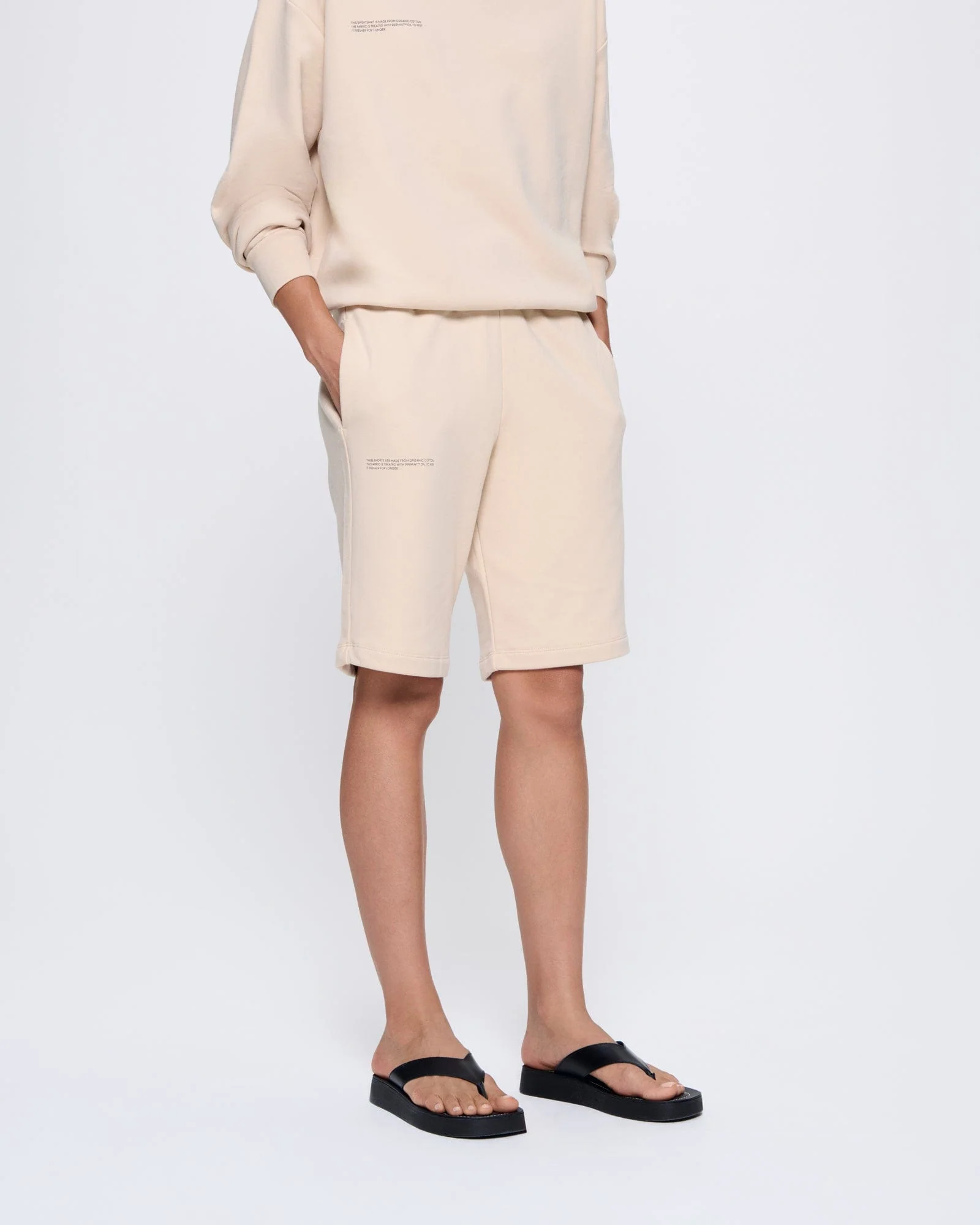 Womens 365 Midweight Long Shorts—sand - Image 3