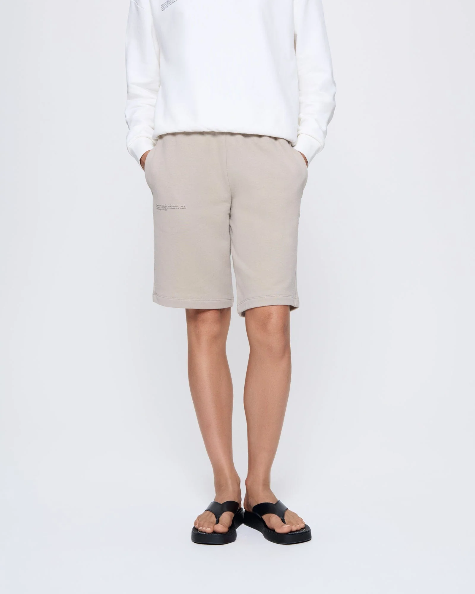Womens 365 Midweight Long Shorts—stone - Image 3