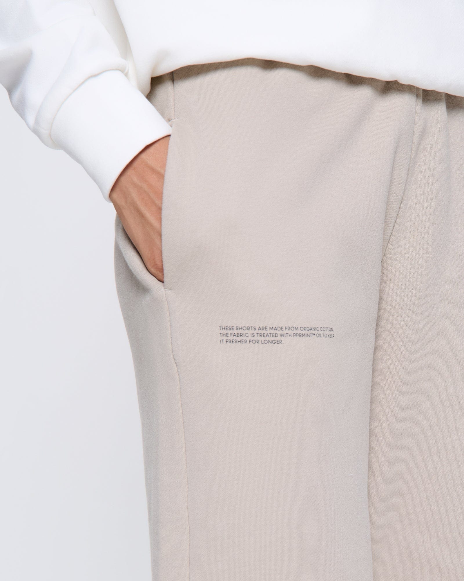 Womens 365 Midweight Long Shorts—stone - Image 4