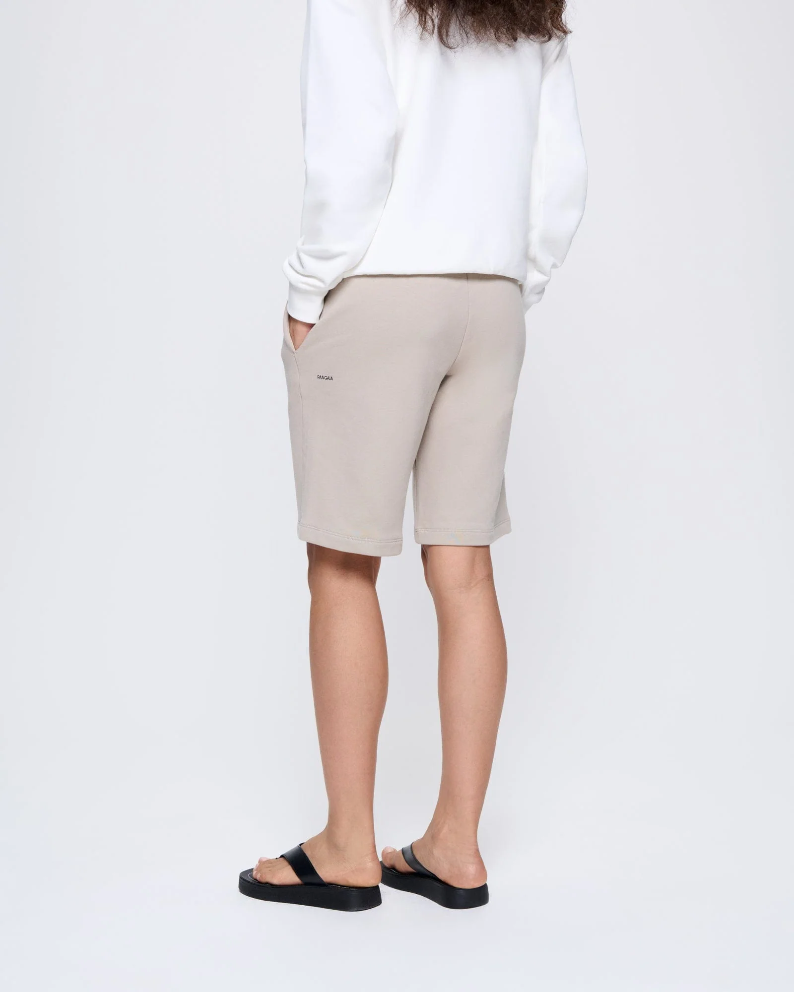 Womens 365 Midweight Long Shorts—stone - Image 5