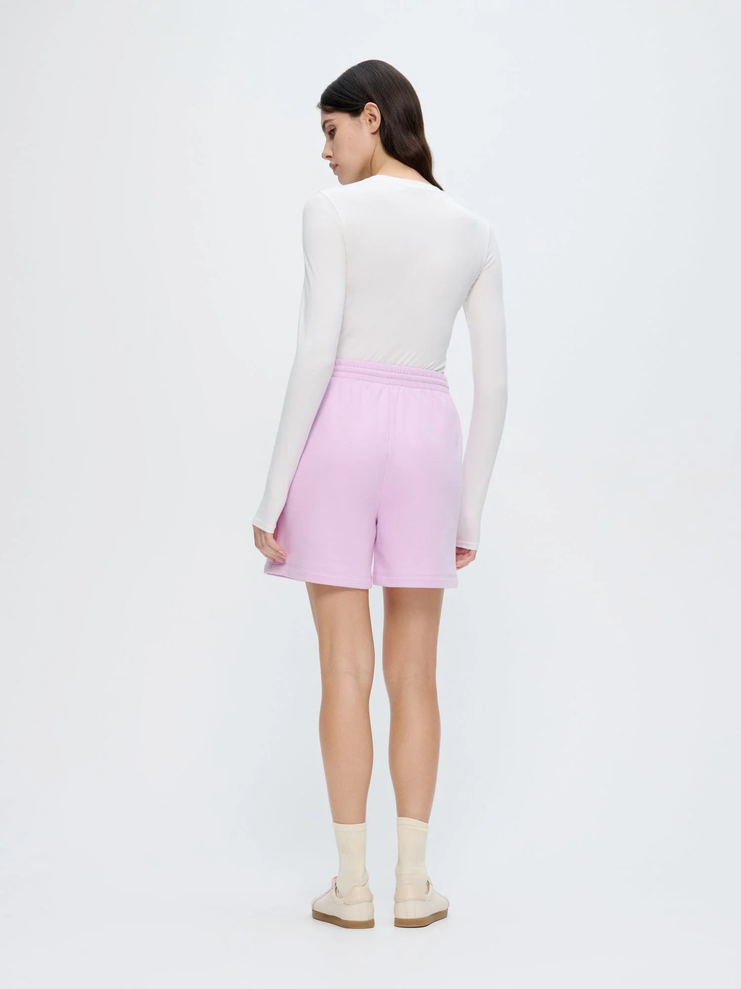 Womens 365 Midweight Mid Length Shorts—Crocus Purple - Image 5