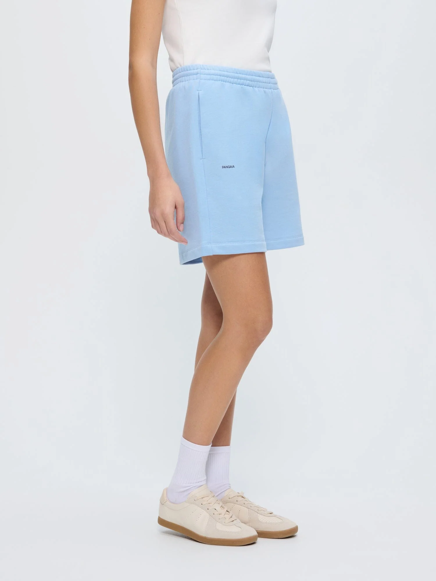 Womens 365 Midweight Mid Length Shorts—Dewdrop Blue - Image 3