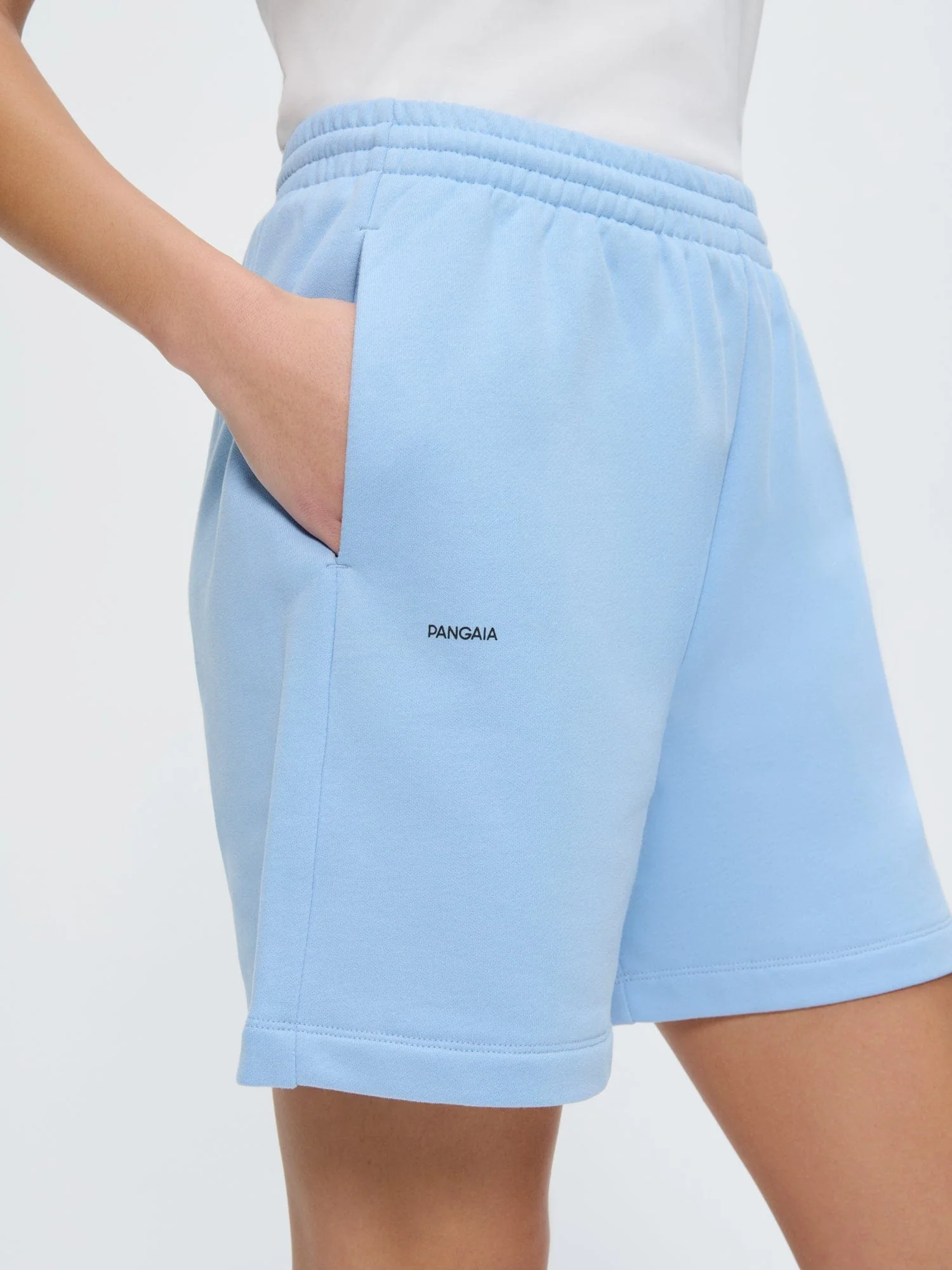 Womens 365 Midweight Mid Length Shorts—Dewdrop Blue - Image 4
