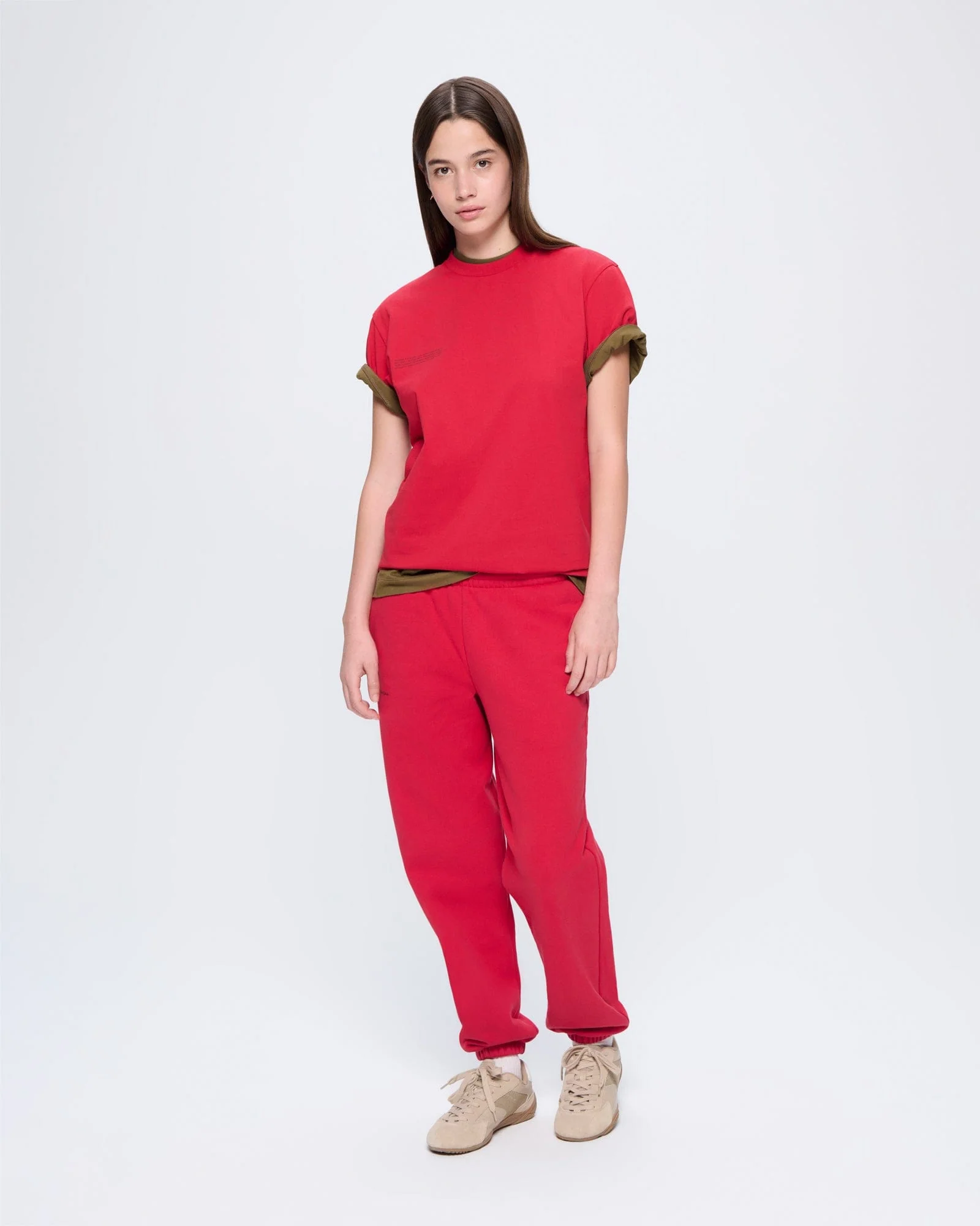 Womens 365 Midweight T-shirt—Goji red - Image 3