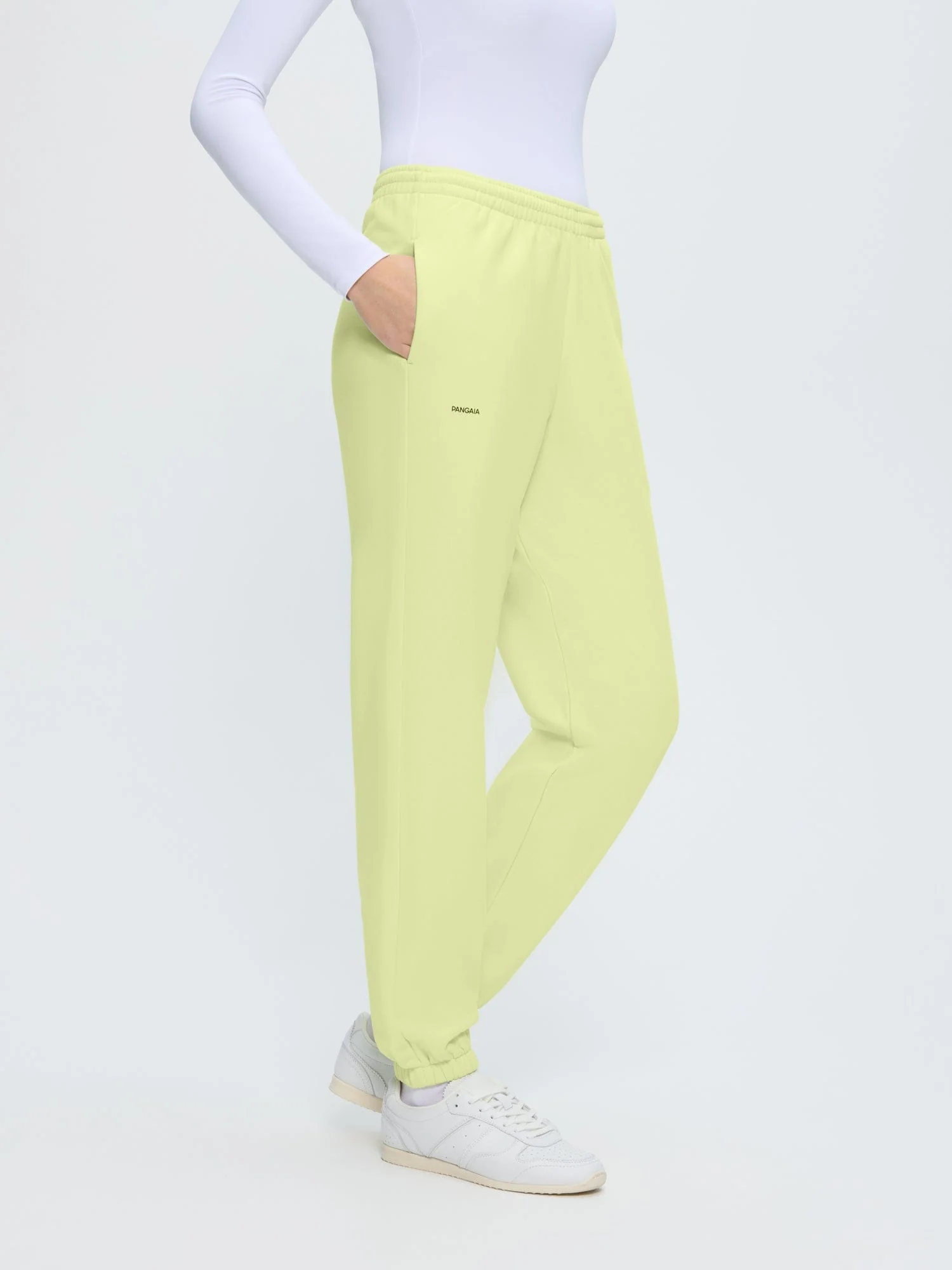 Womens 365 Midweight Track Pants—Soft Lime - Image 3