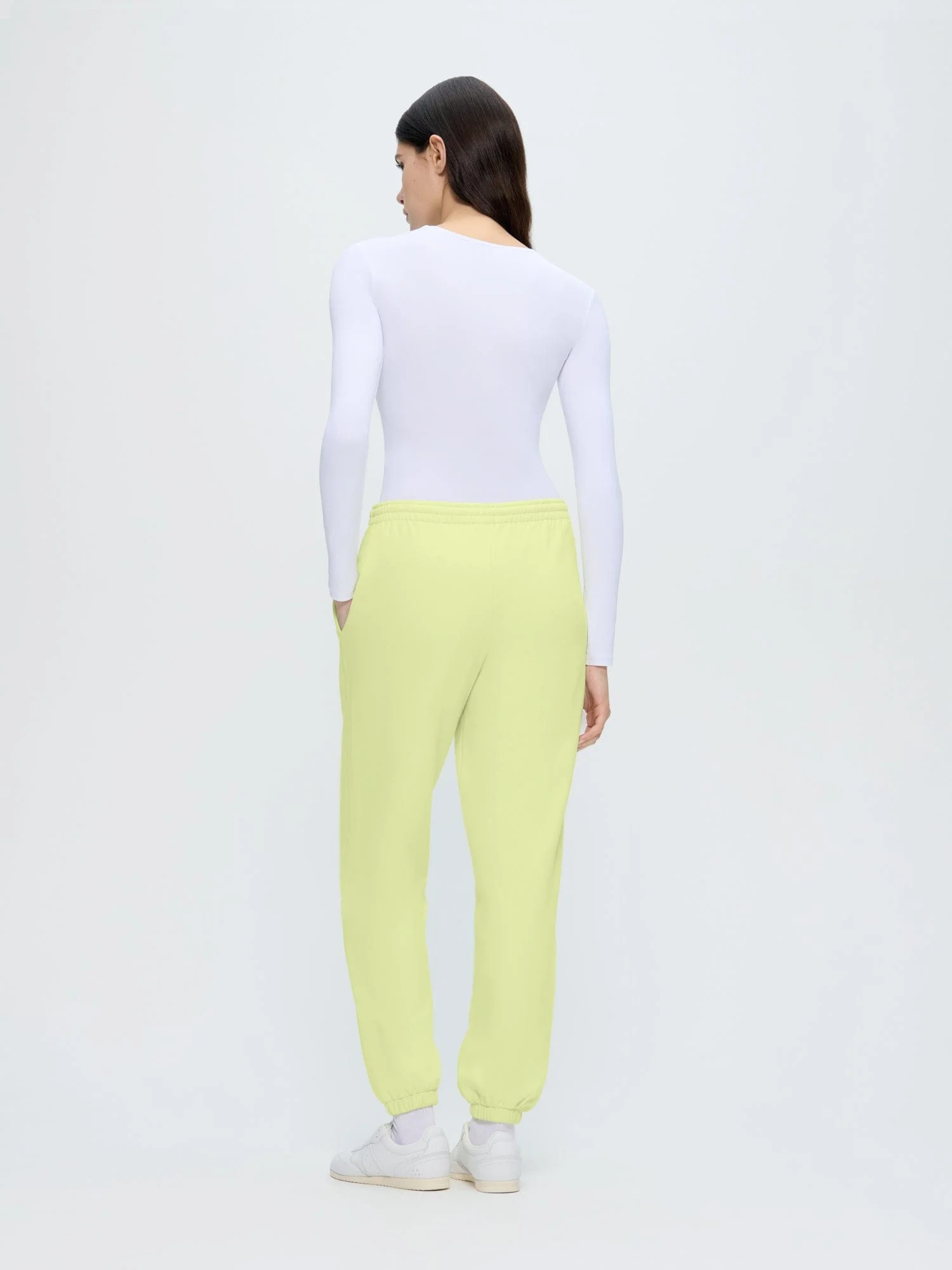 Womens 365 Midweight Track Pants—Soft Lime - Image 5