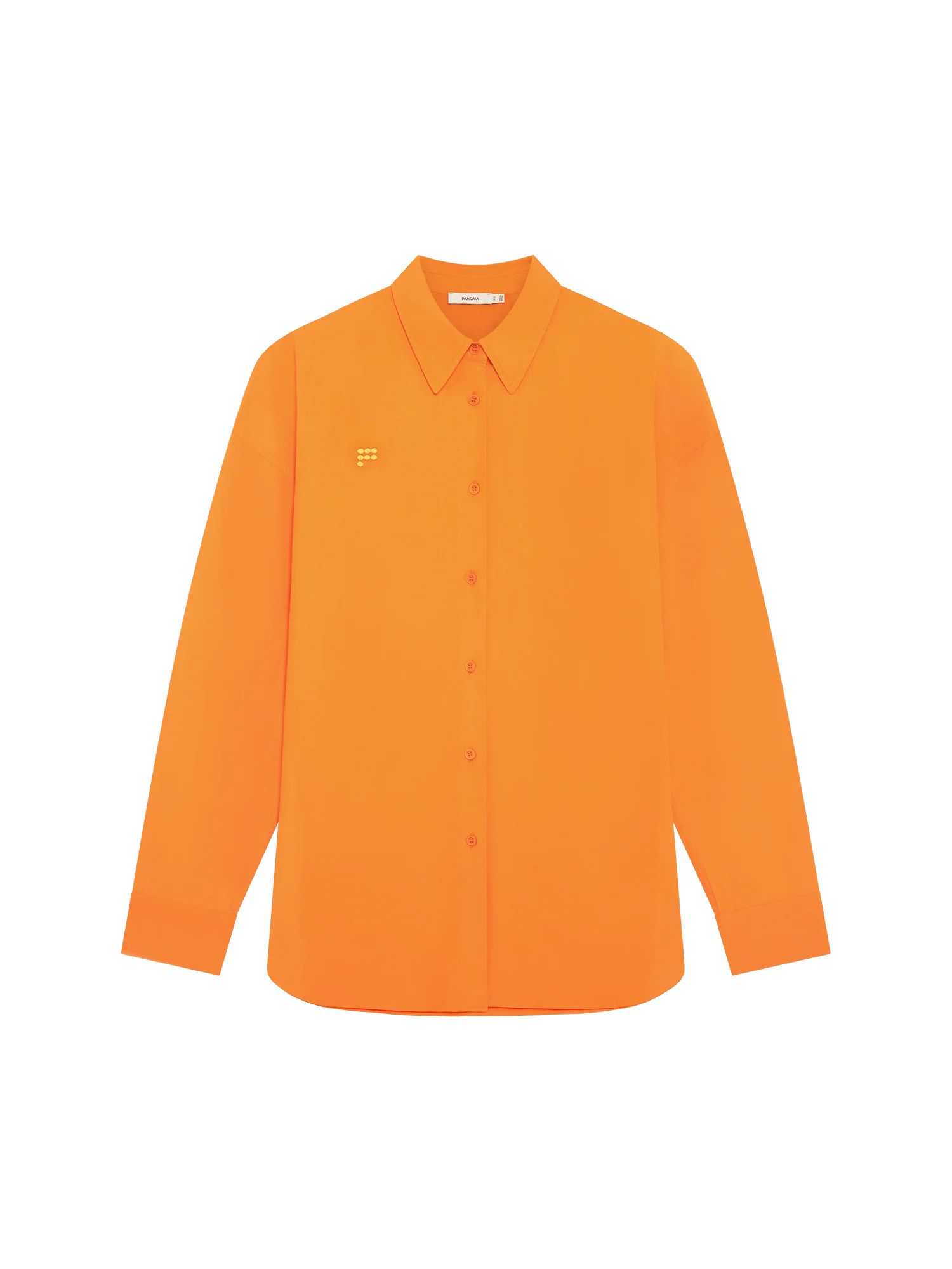 Womens Cotton Poplin Overshirt—Saffron Orange - Image 2