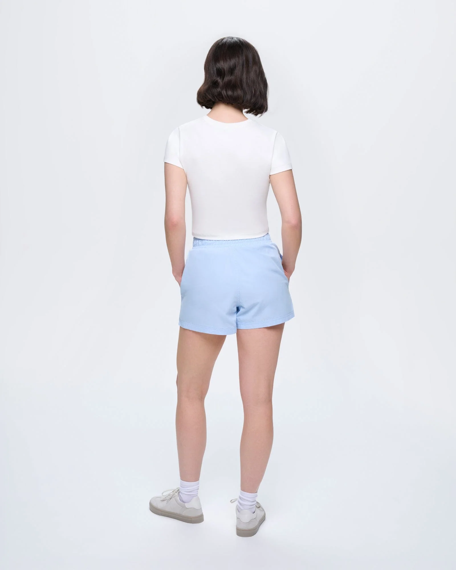 Womens Cotton Poplin Shorts—Wildflower Blue - Image 5