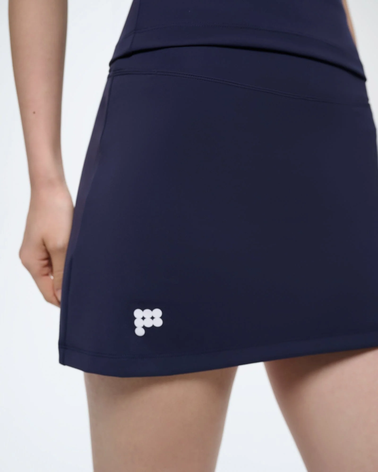 Womens Court Side Skort—Granite Navy - Image 4
