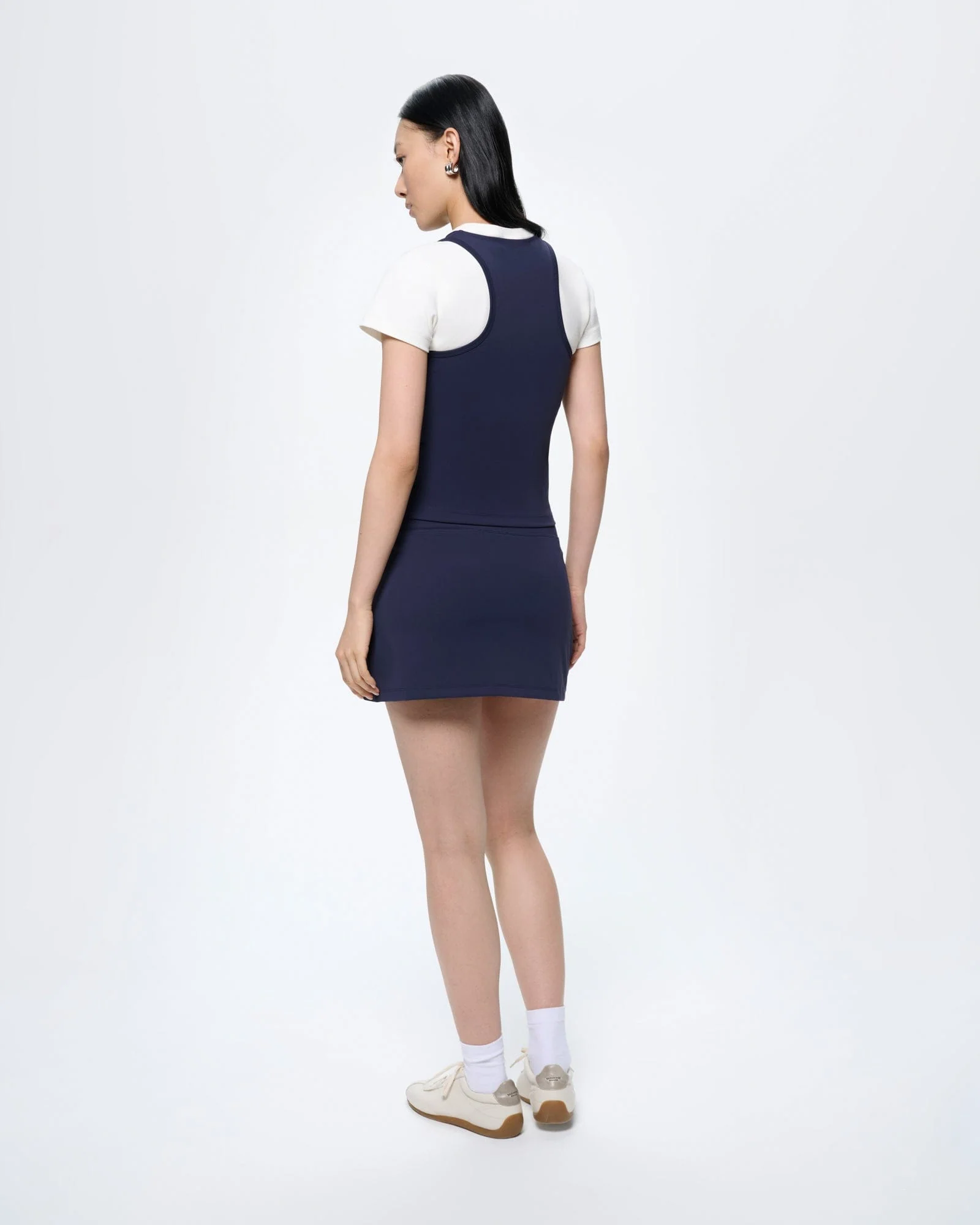Womens Court Side Skort—Granite Navy - Image 5