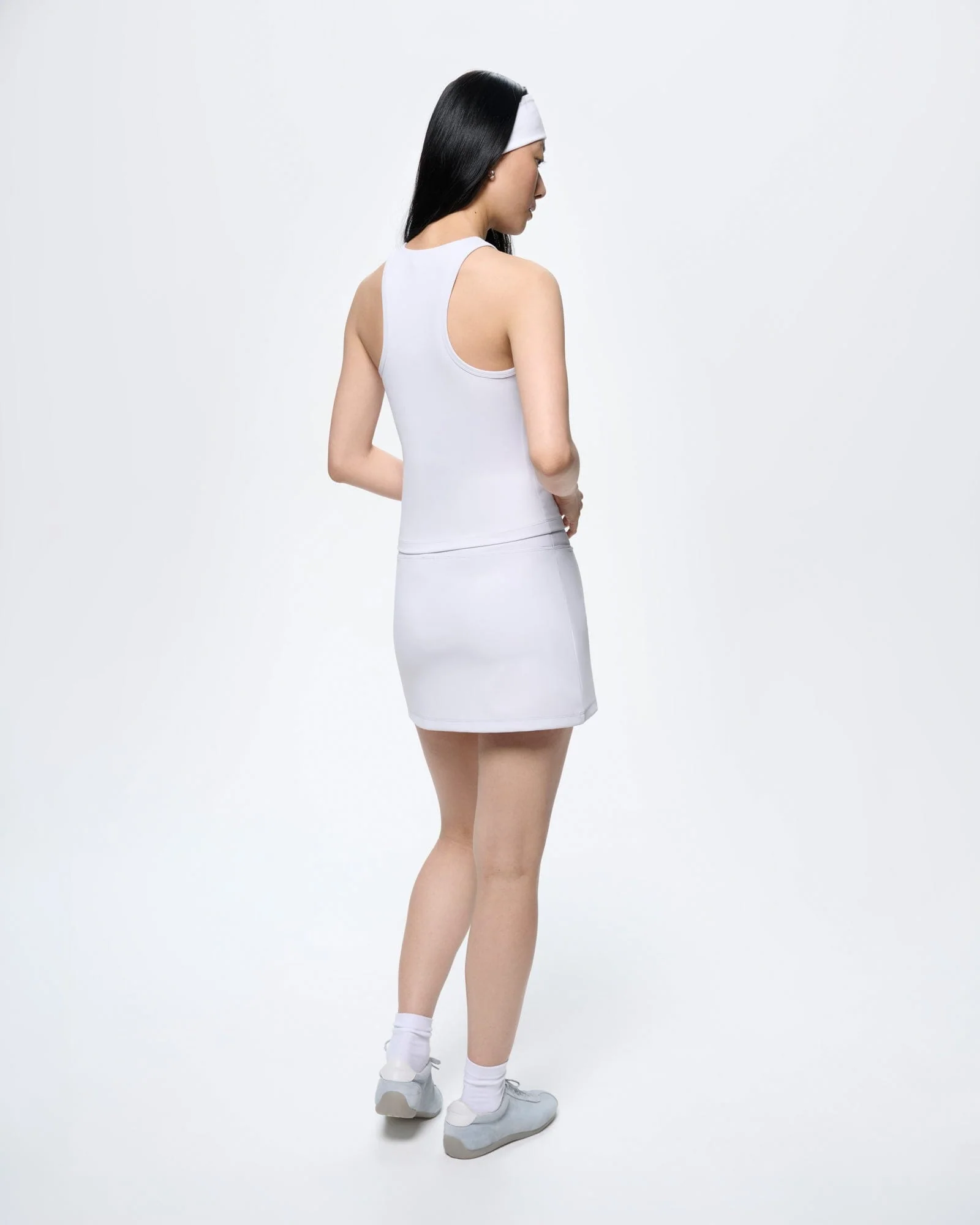 Womens Court Side Skort—Ice Grey - Image 5