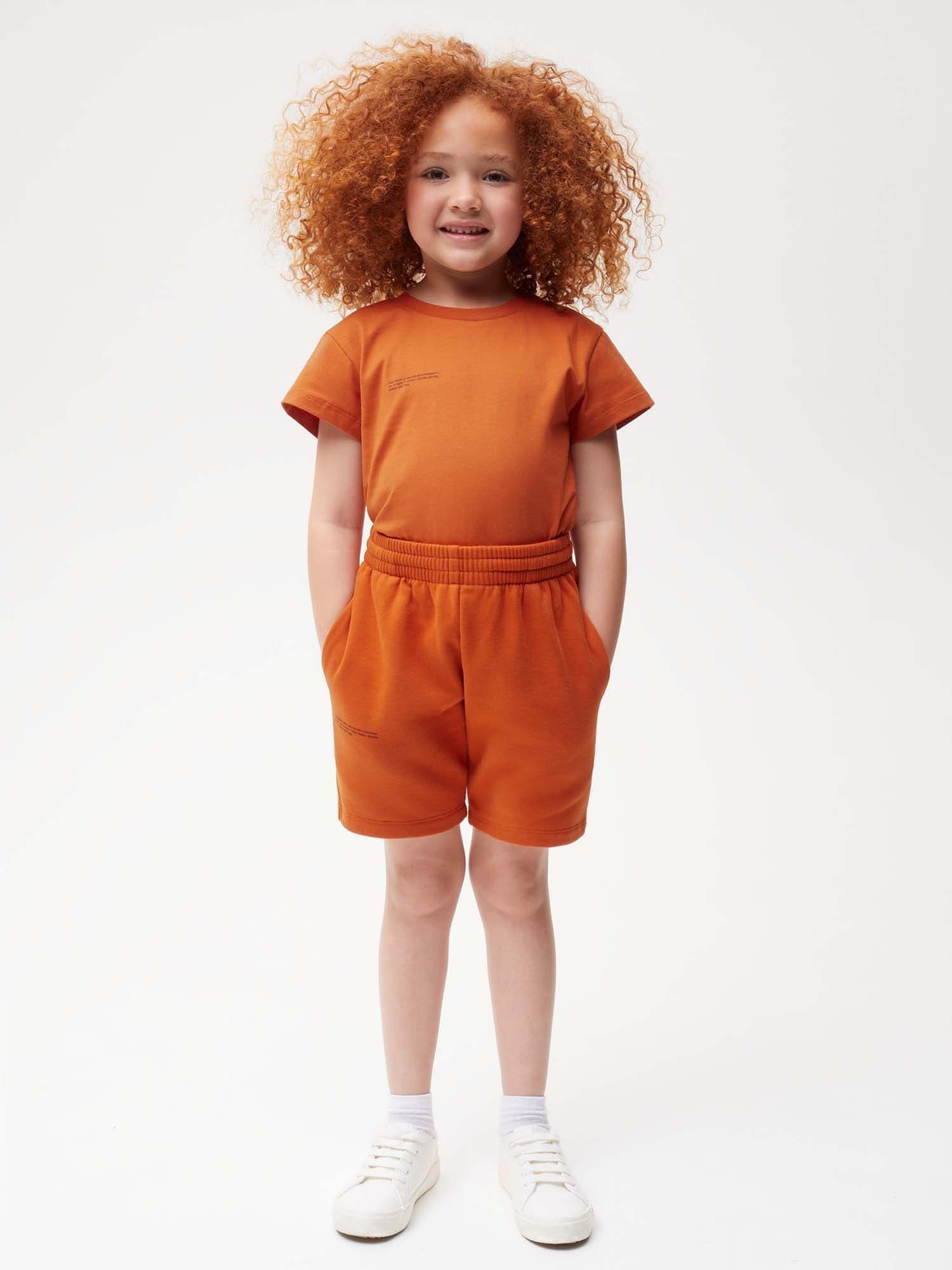 Kids' 365 Midweight Long Shorts—cinnamon orange - Image 2