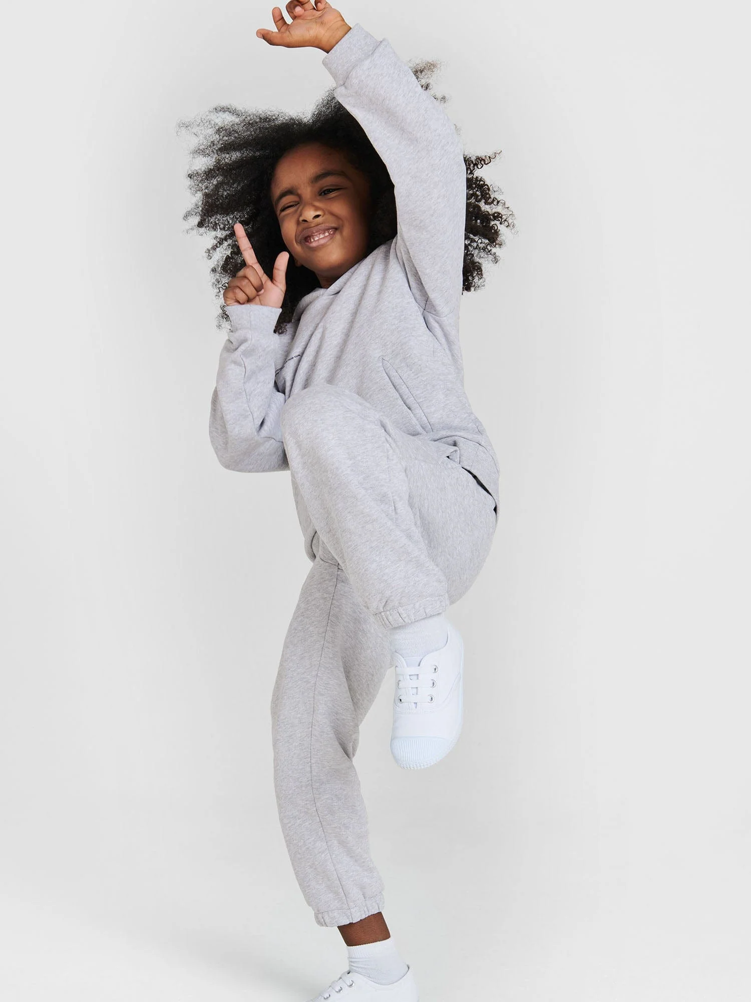 Kids' 365 Midweight Hoodie—grey marl - Image 3