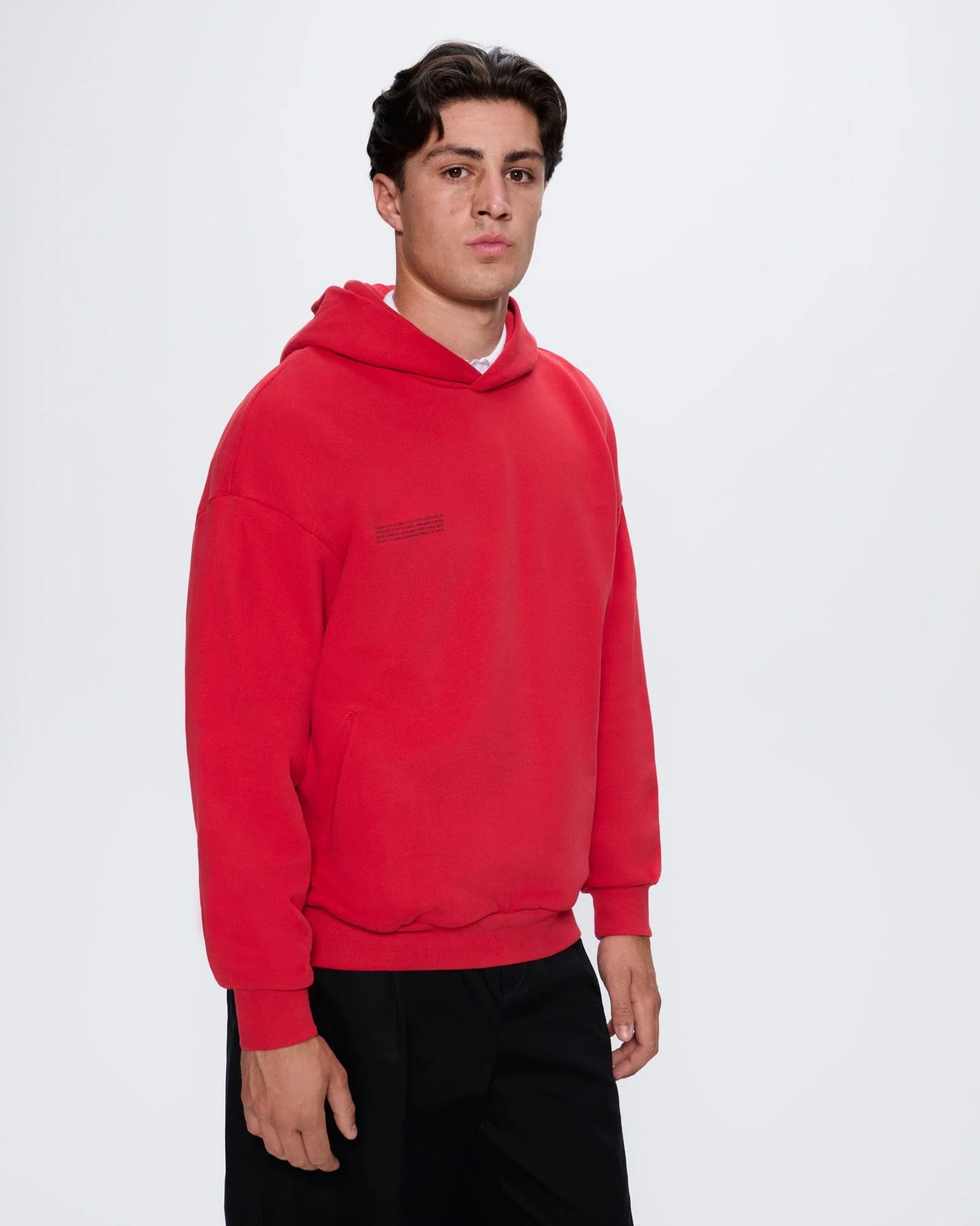 Mens 365 Midweight Hoodie—Goji red - Image 3