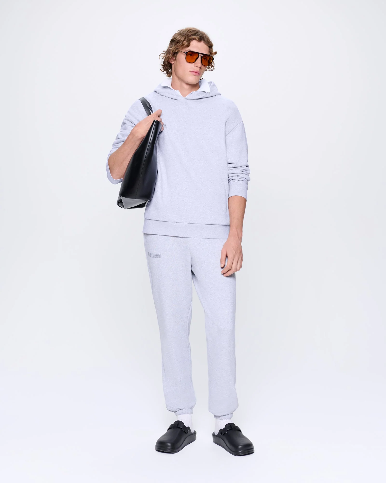 Mens 365 Midweight Hoodie—grey marl - Image 3