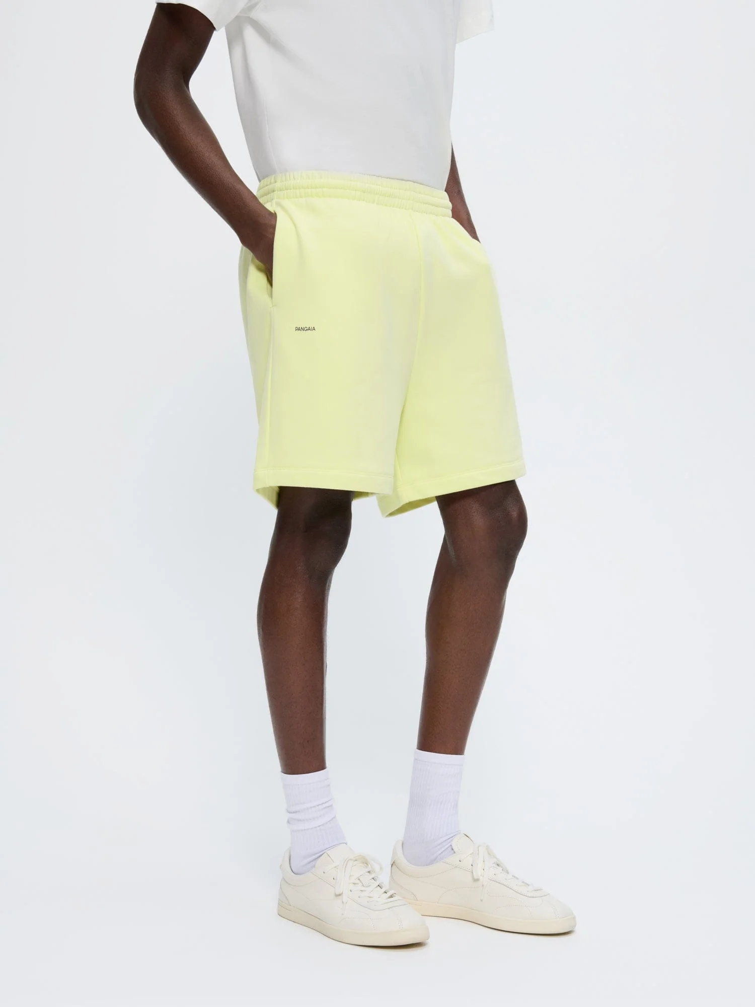 Mens 365 Midweight Mid Length Shorts—Soft Lime - Image 3