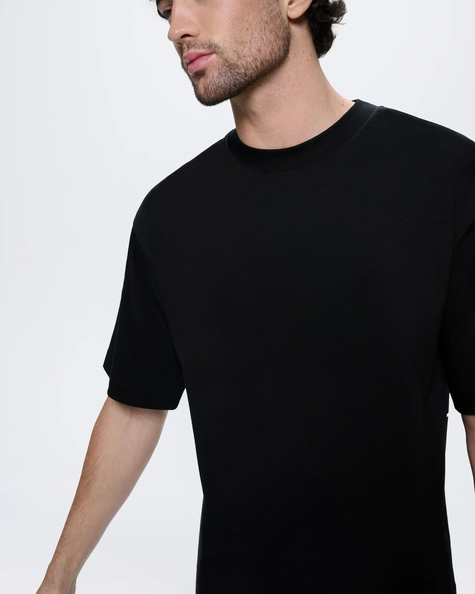 Mens Interlock Oversized T-Shirt—Black - Image 3