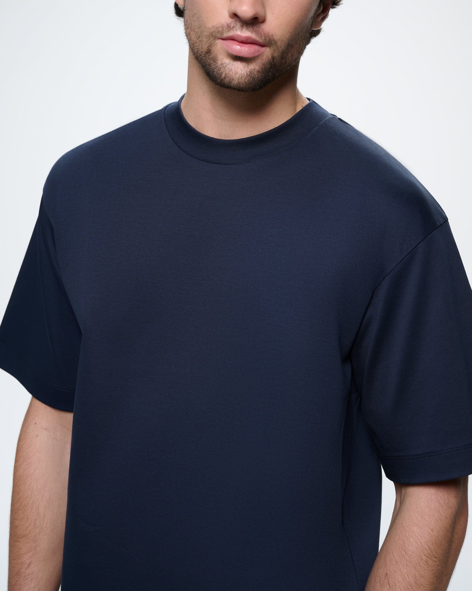 Mens Interlock Oversized T-Shirt—Granite Navy - Image 3
