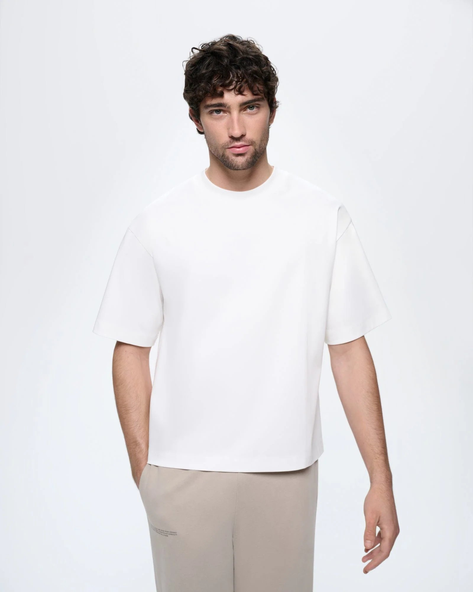 Mens Interlock Oversized T-Shirt—Off-White