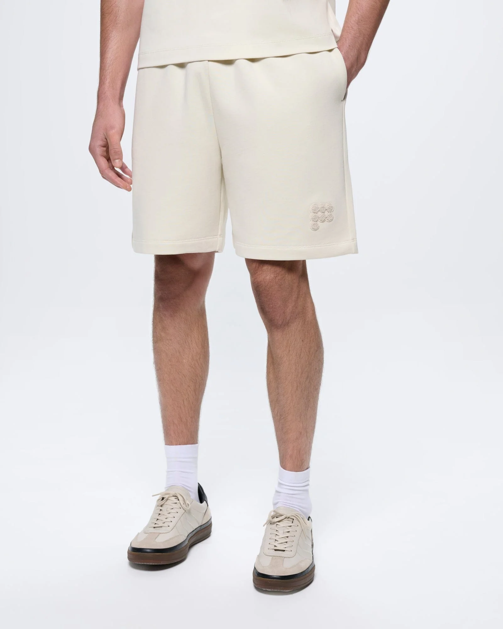 Mens Mid Length Shorts—Bone White - Image 3