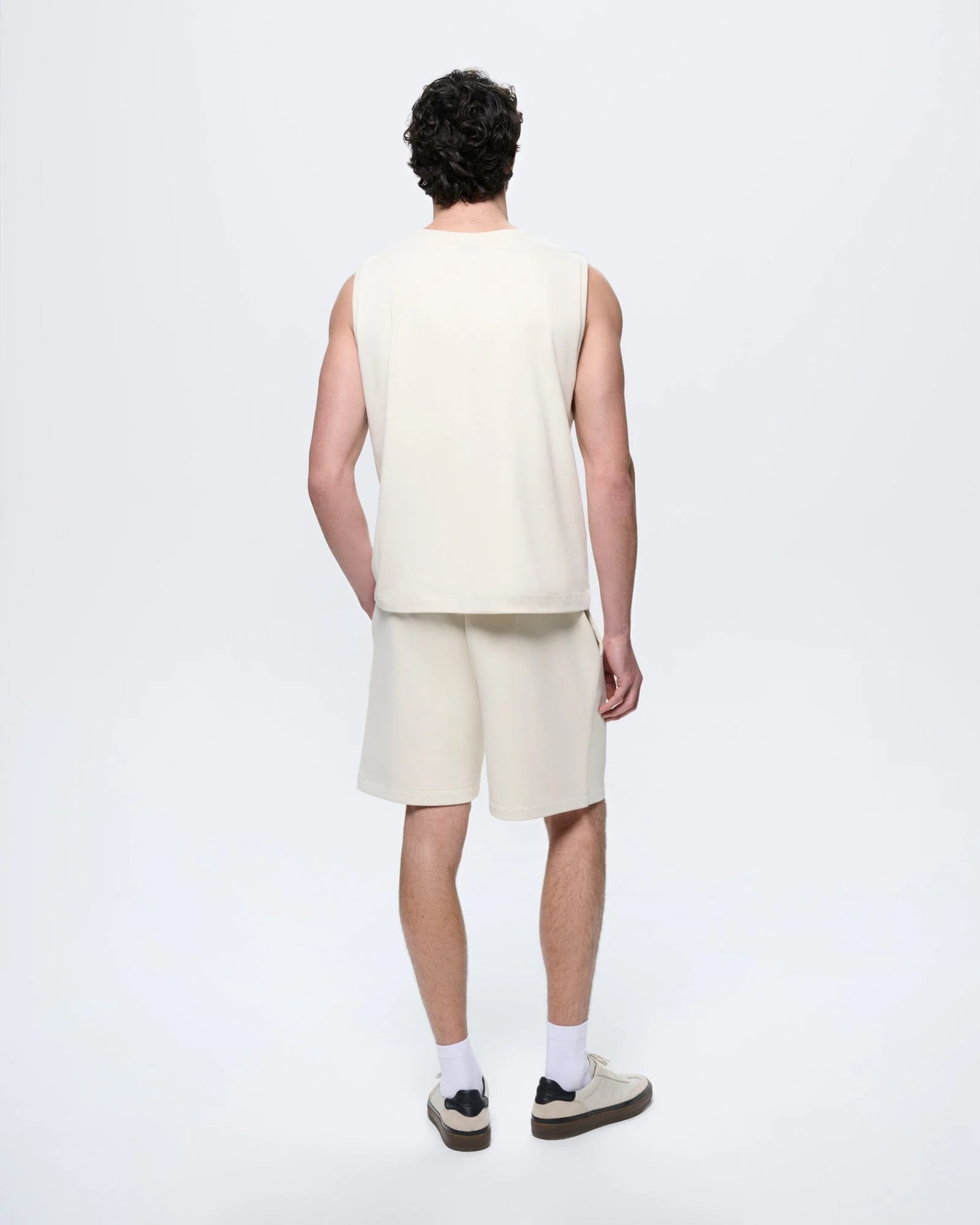 Mens Mid Length Shorts—Bone White - Image 5