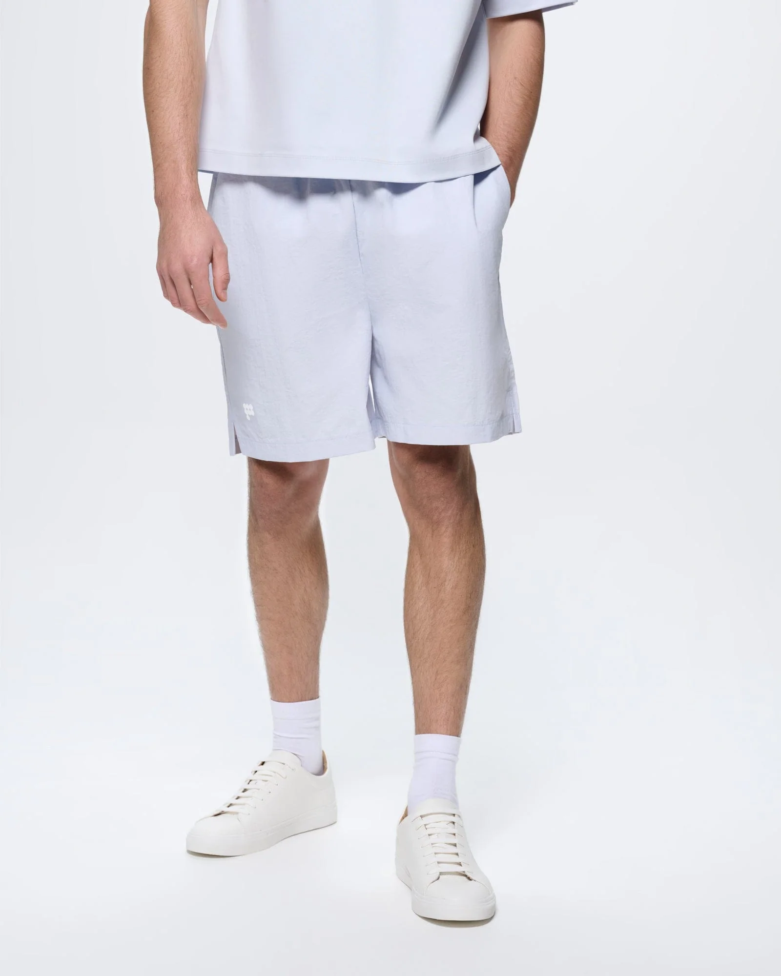 Mens Recycled Nylon Shorts—Ice Grey - Image 3