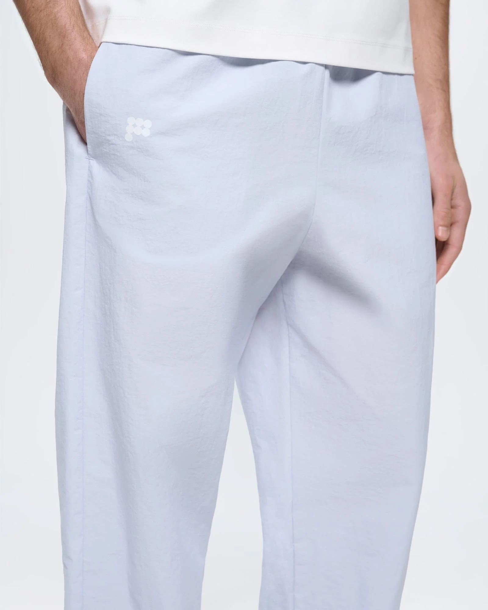 Mens Recycled Nylon Track Pants—Ice Grey - Image 4