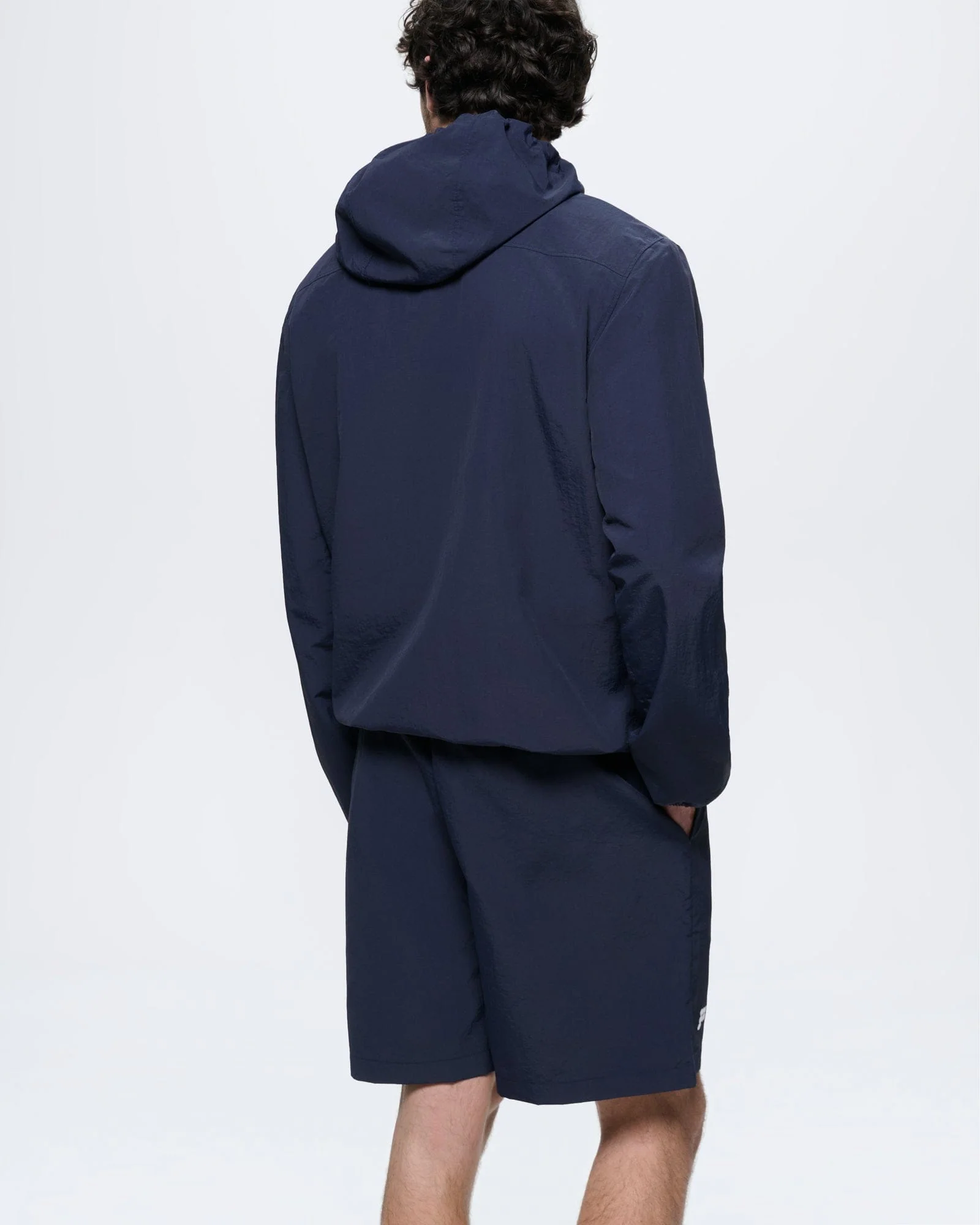 Mens Recycled Nylon Zip Up Jacket—Granite Navy - Image 5
