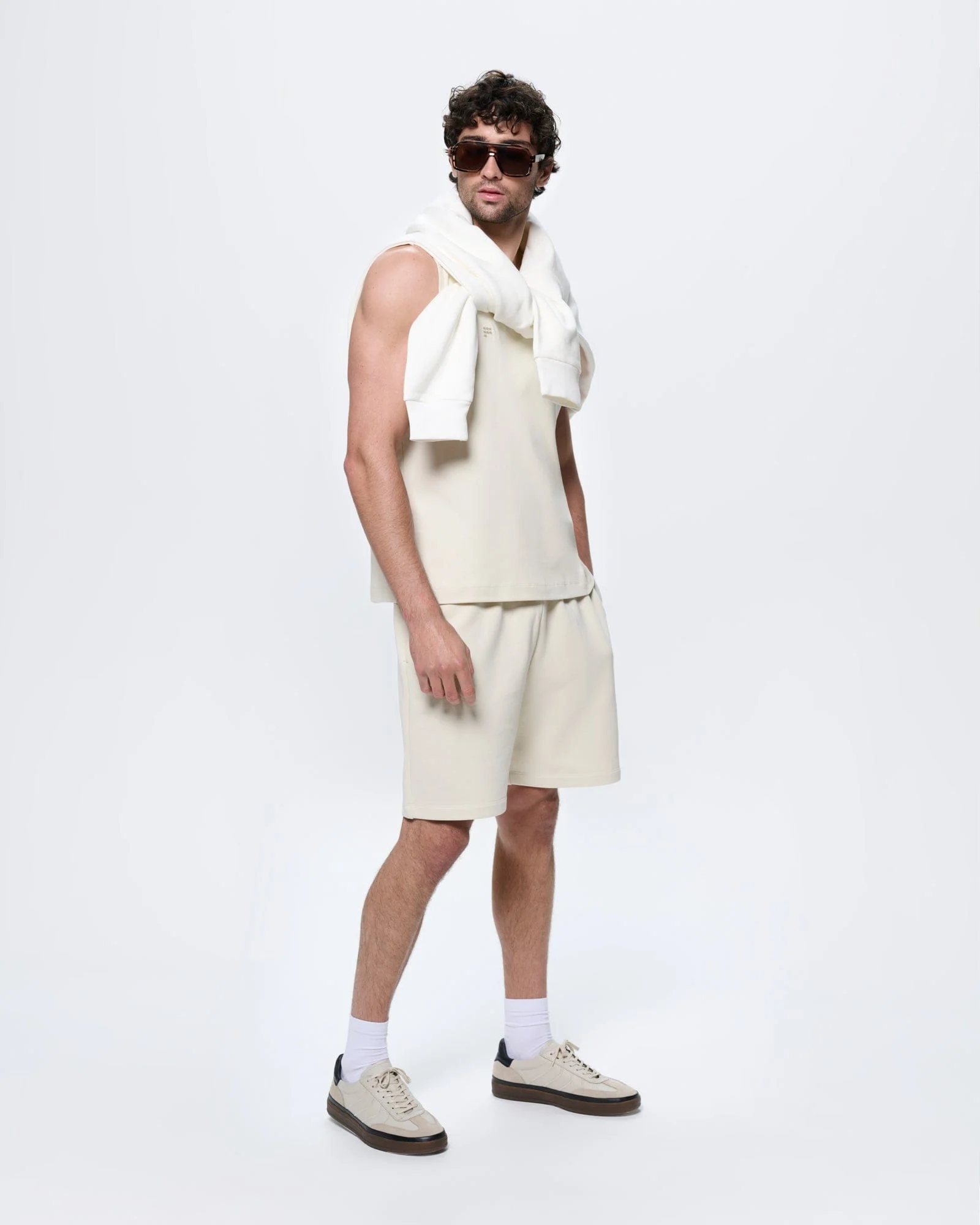 Mens Sleeveless T-Shirt—Bone White - Image 3