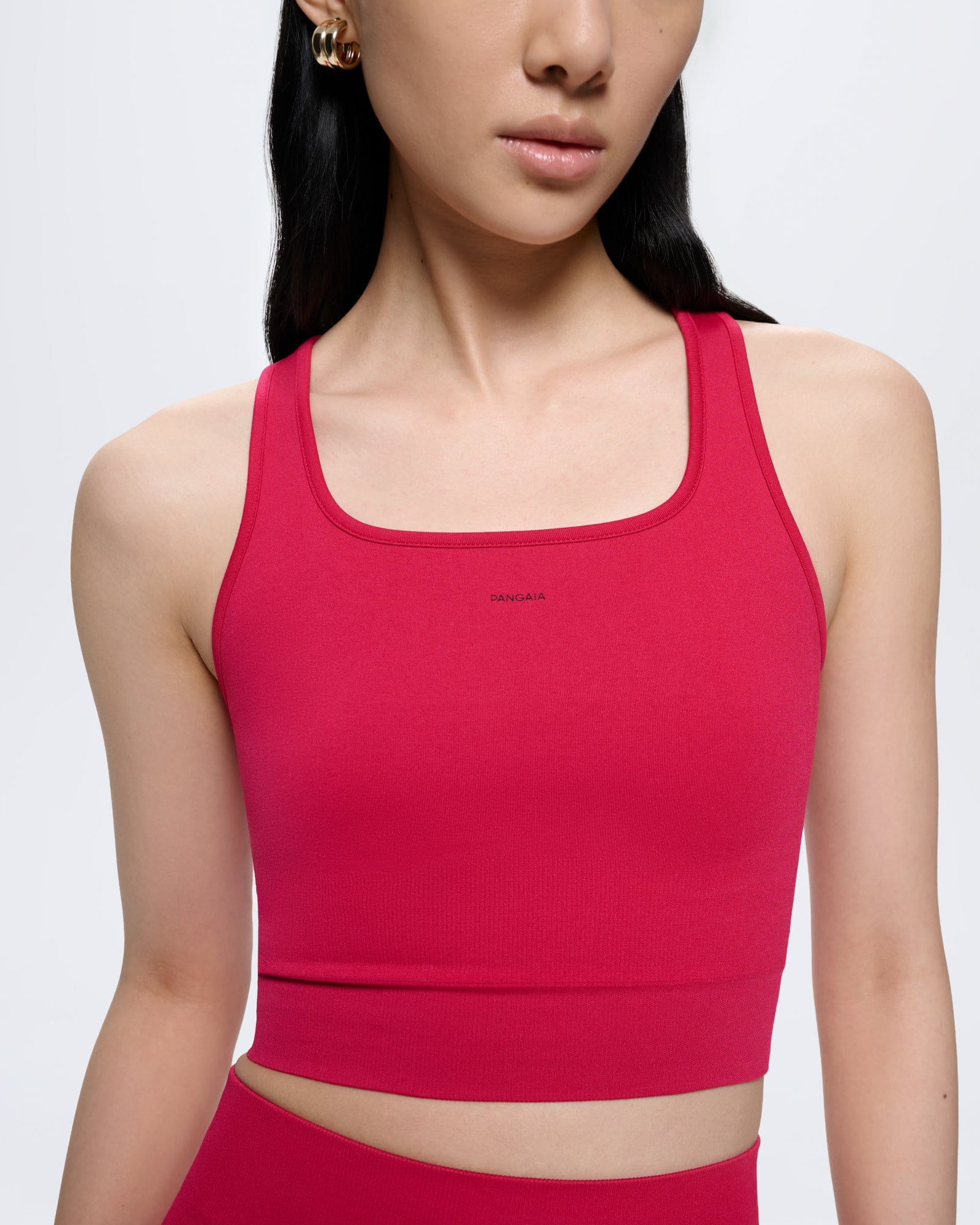 Womens 99% Bio-Based Compressive Ribbed Tank Top—Acai Pink - Image 4