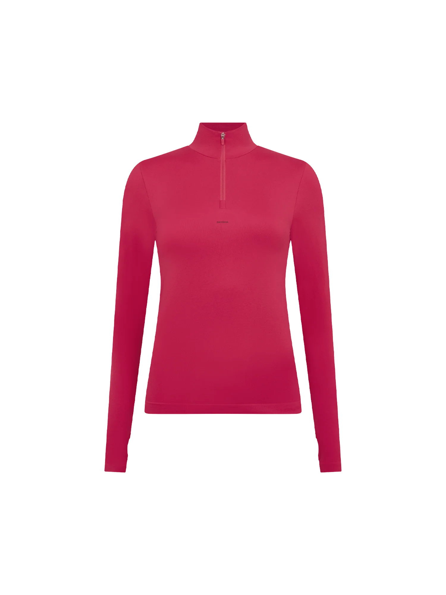 Womens 99% Bio-Based Zipped Long Sleeve Top—Acai Pink - Image 2