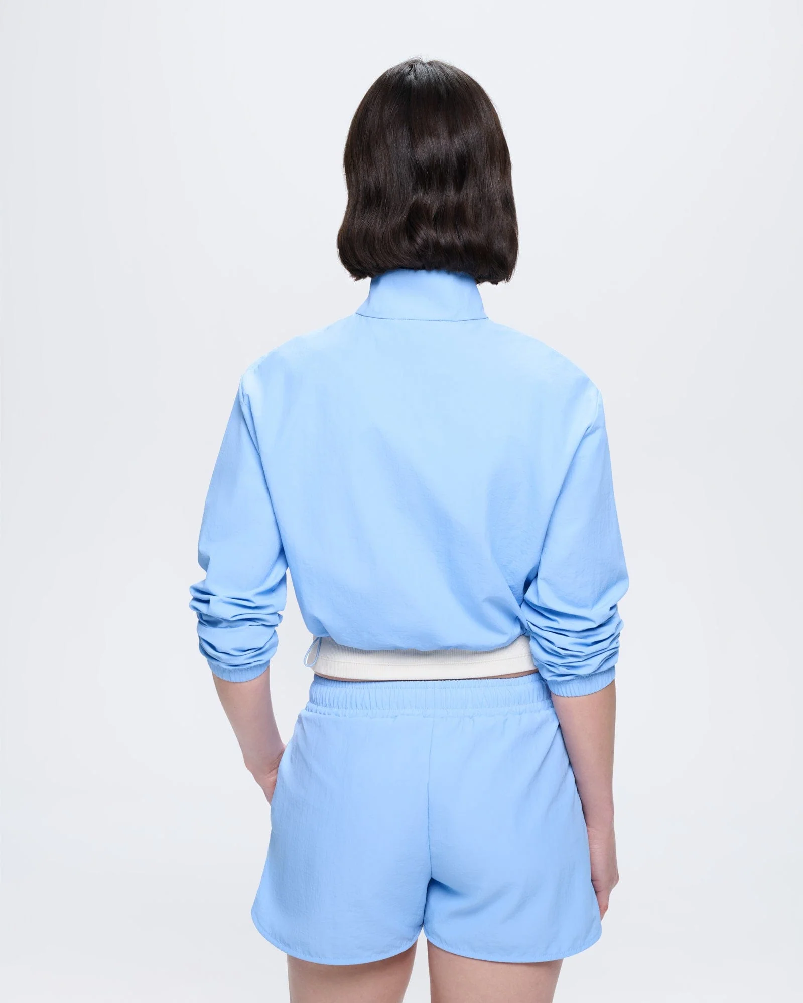 Womens Recycled Nylon Shorts—Dewdrop Blue - Image 4