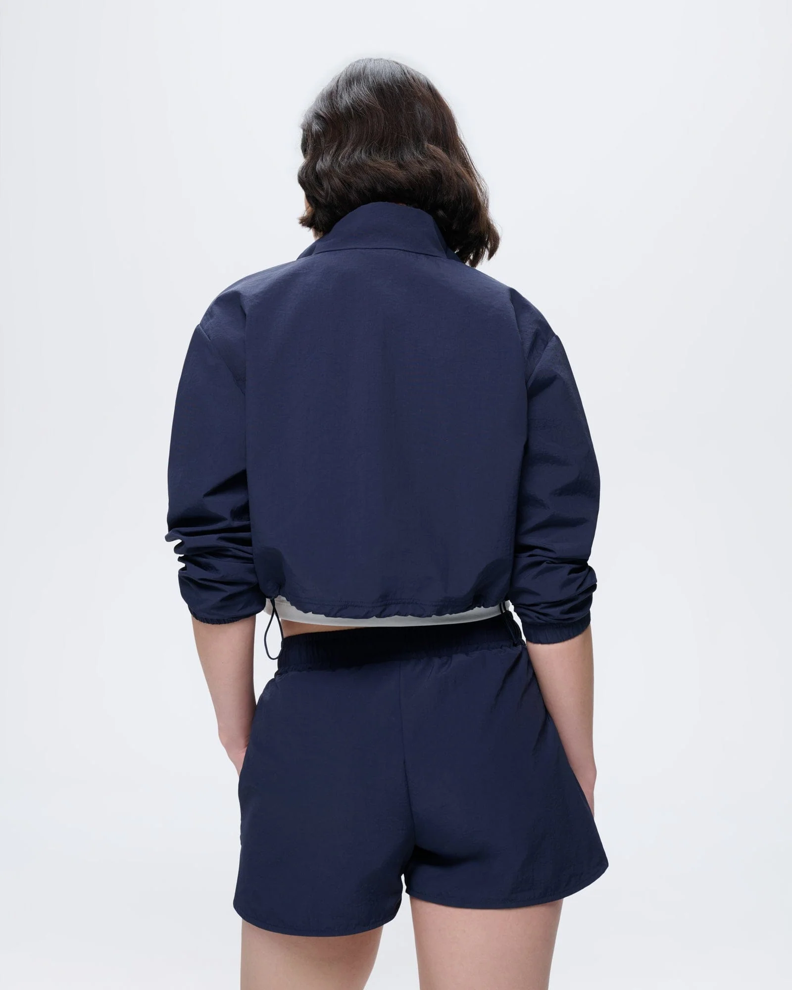 Womens Recycled Nylon Shorts—Granite Navy - Image 5