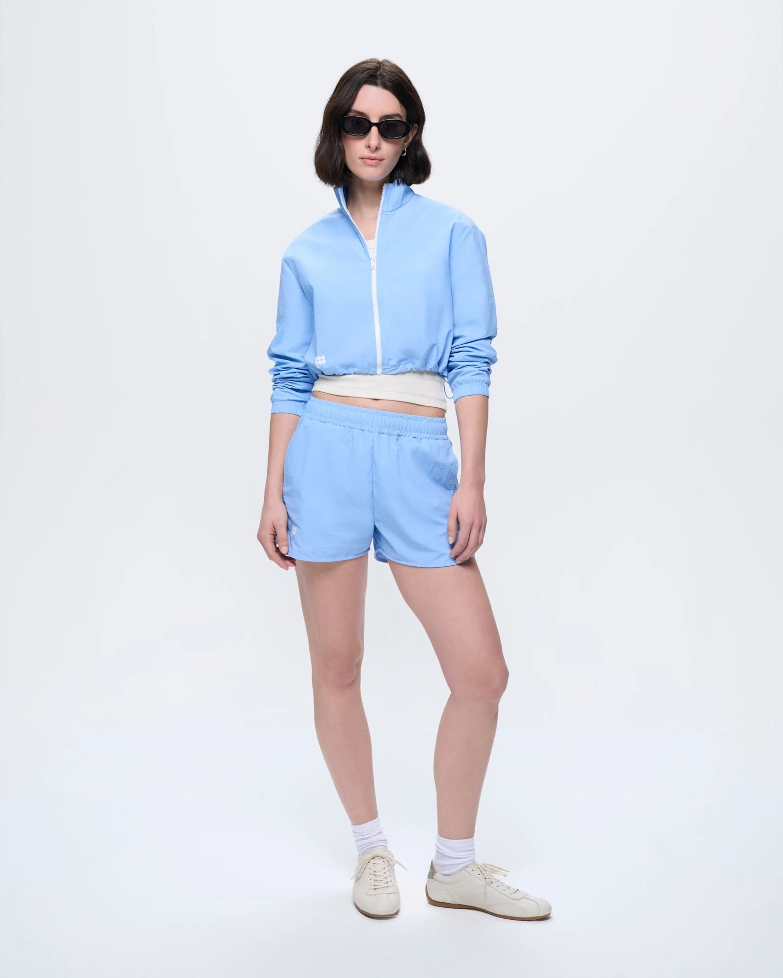 Womens Recycled Nylon Zip Up Jacket—Dewdrop Blue - Image 3