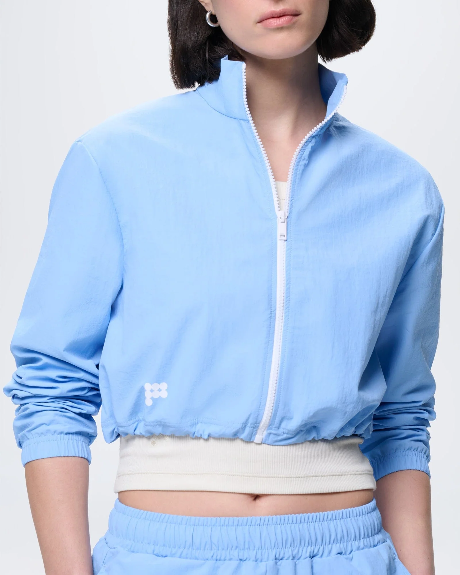 Womens Recycled Nylon Zip Up Jacket—Dewdrop Blue - Image 4