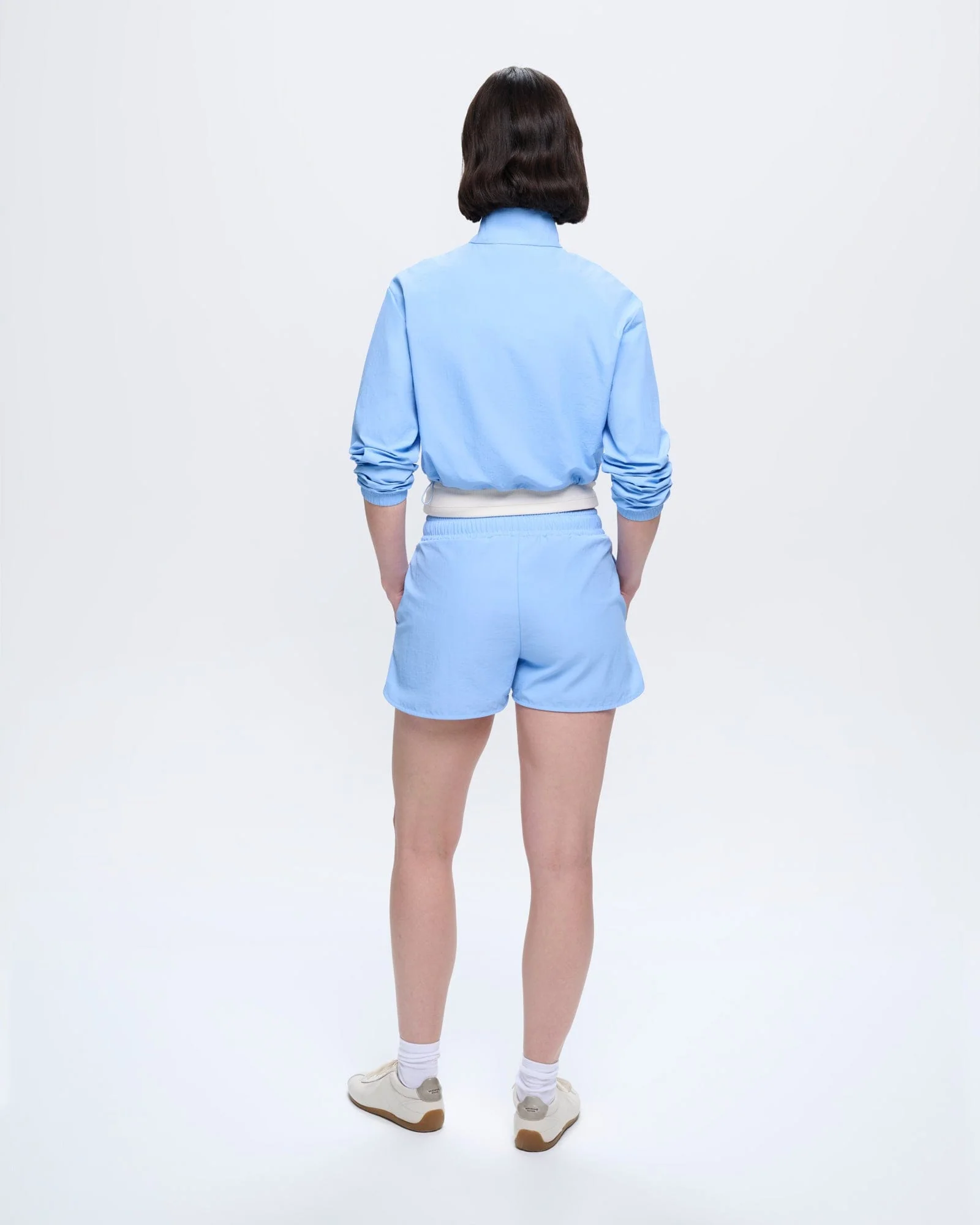 Womens Recycled Nylon Zip Up Jacket—Dewdrop Blue - Image 5