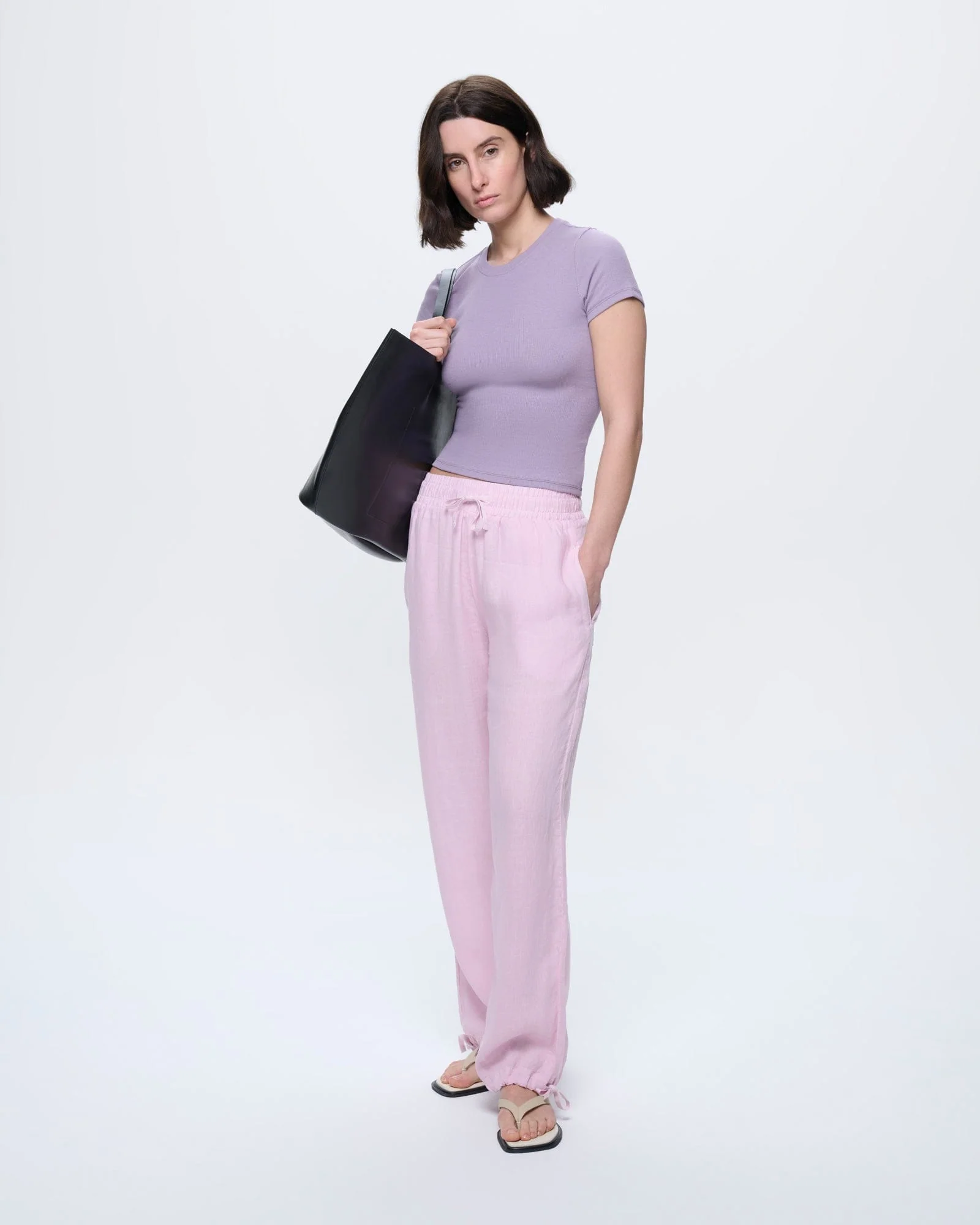 Womens Rib T-Shirt—Dusty Mauve - Image 3