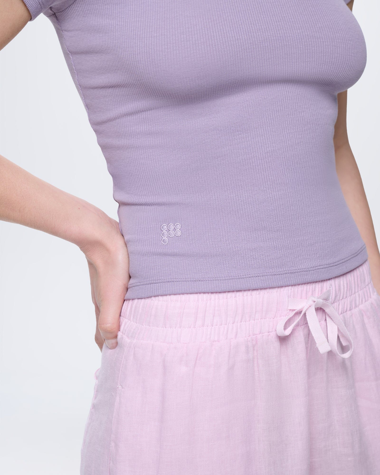 Womens Rib T-Shirt—Dusty Mauve - Image 4