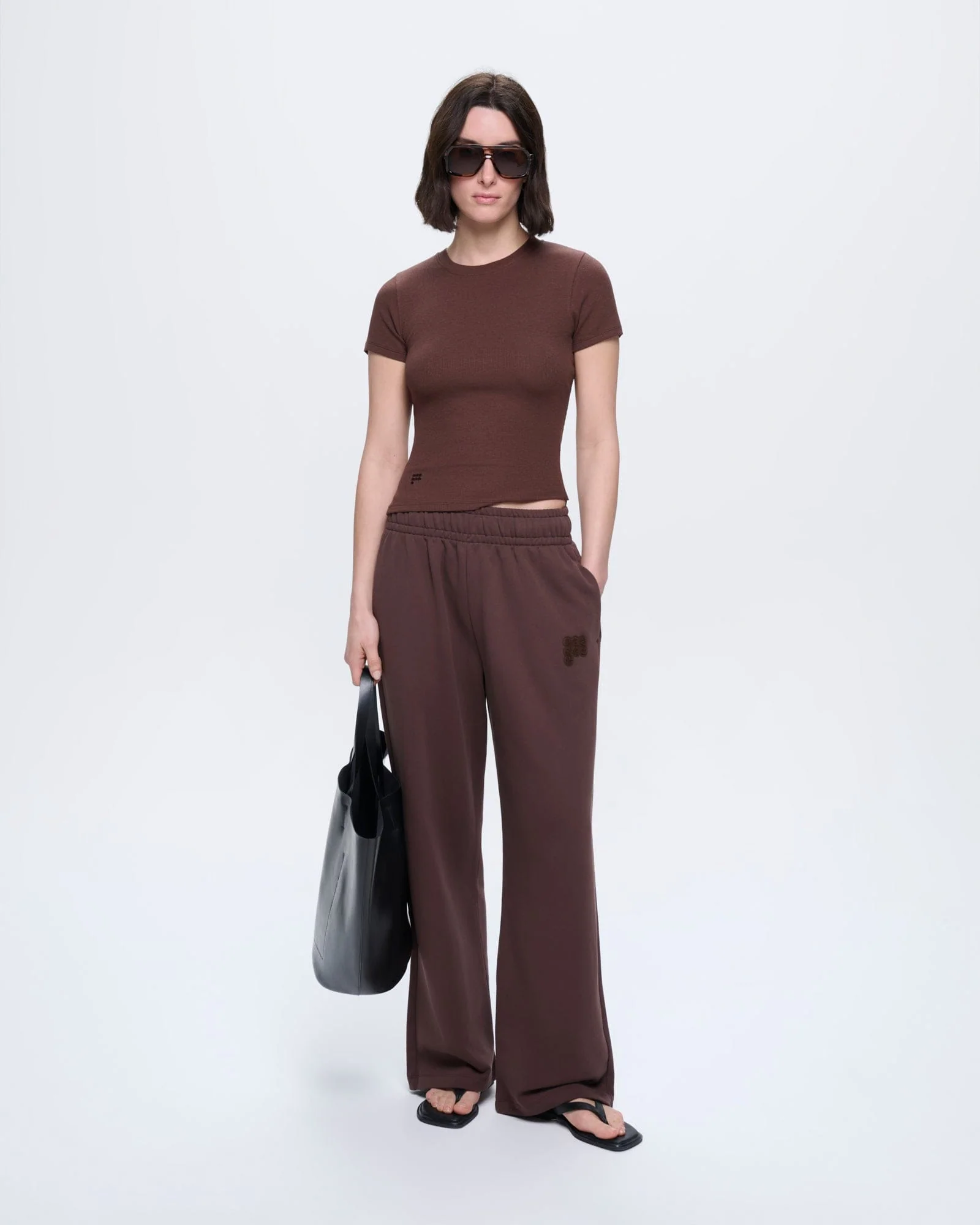 Womens Rib T-Shirt—Mahogany Brown - Image 3