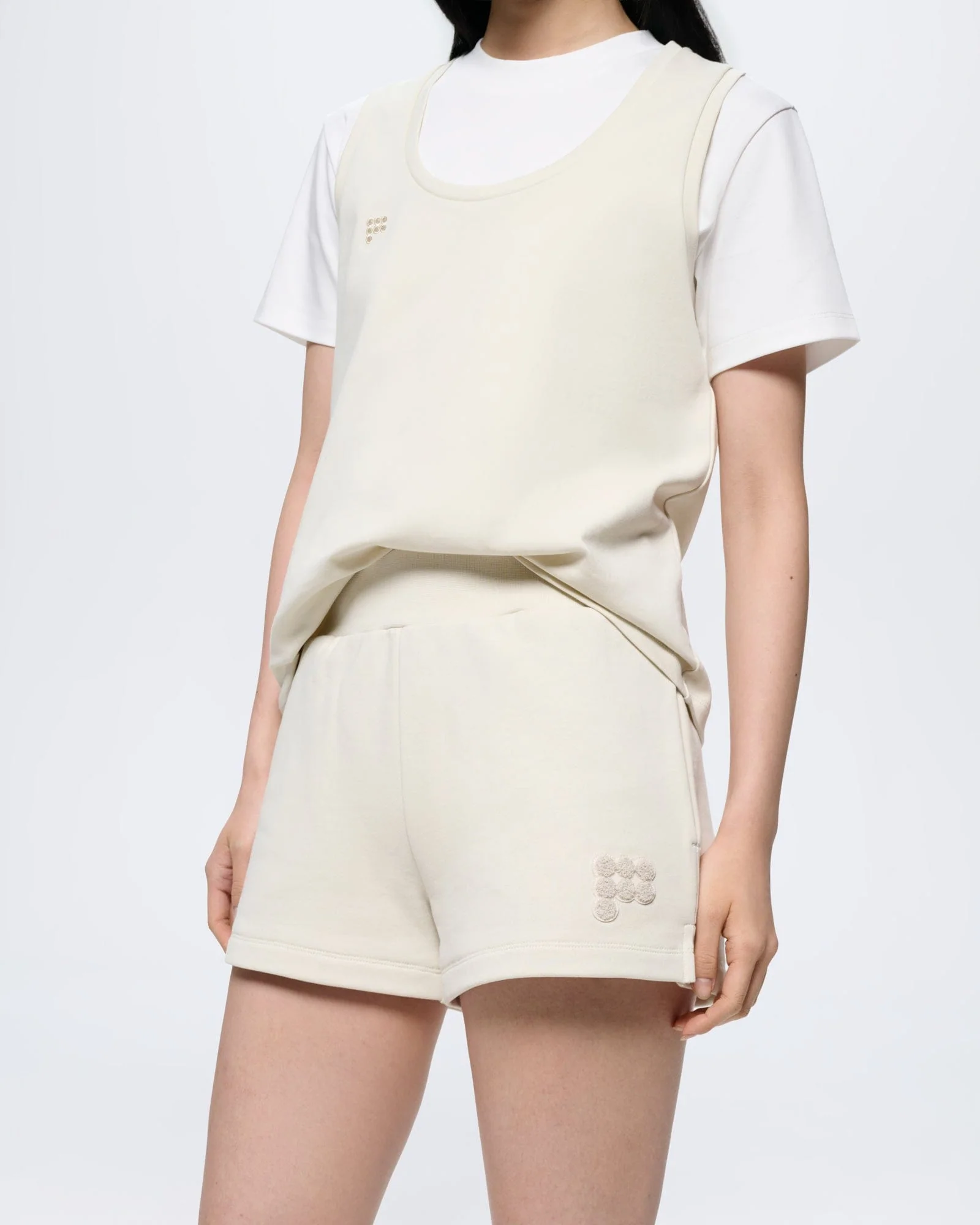 Womens Midweight Shorts—Bone White - Image 3