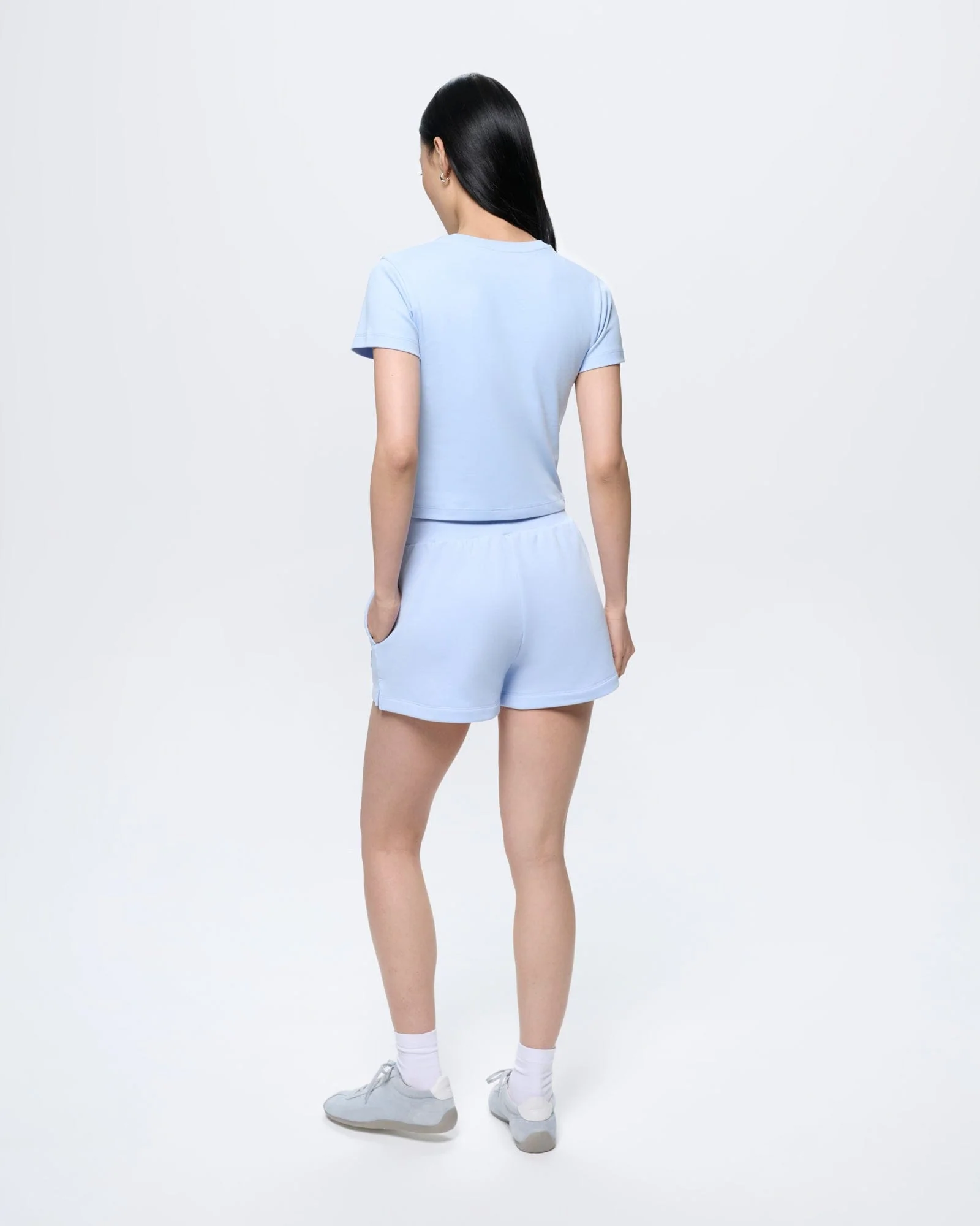 Womens Midweight Shorts—Wildflower Blue - Image 5