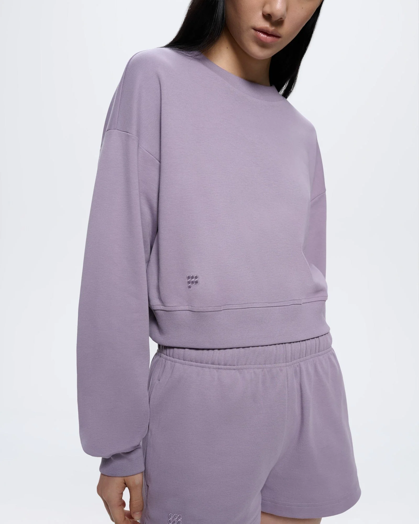 Womens Cropped Sweatshirt—Dusty Mauve - Image 4