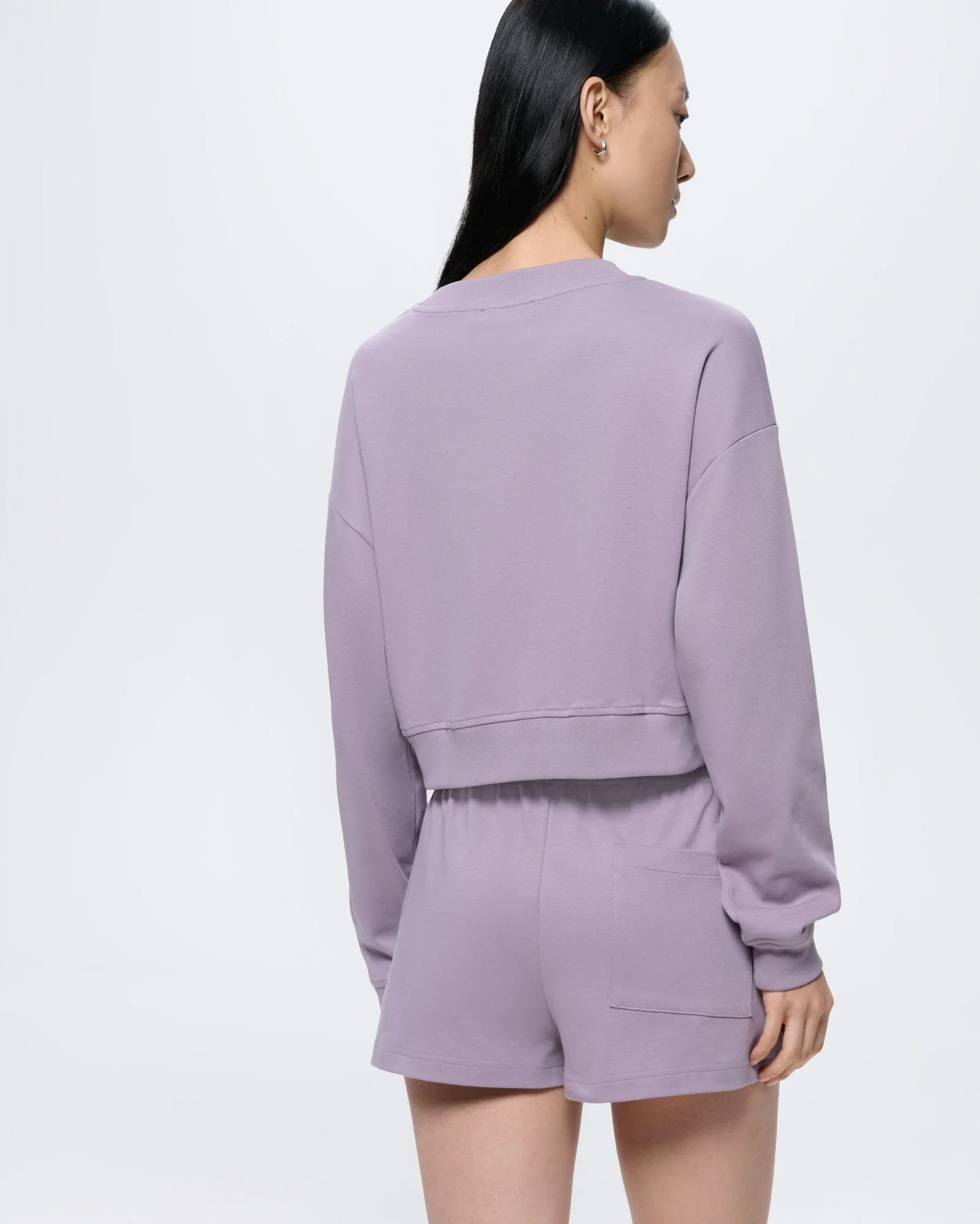 Womens Cropped Sweatshirt—Dusty Mauve - Image 5