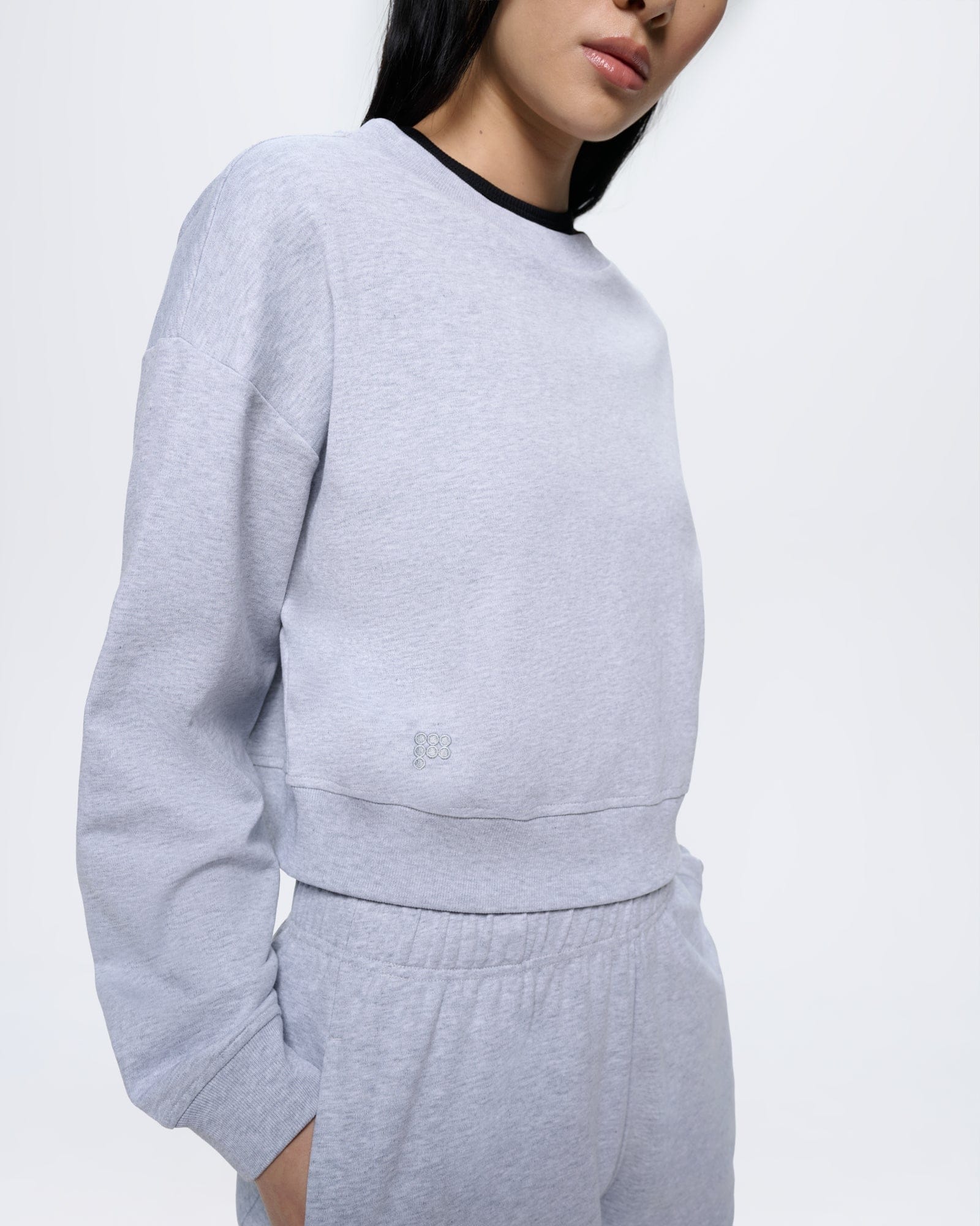 Womens Cropped Sweatshirt—Grey Marl - Image 4