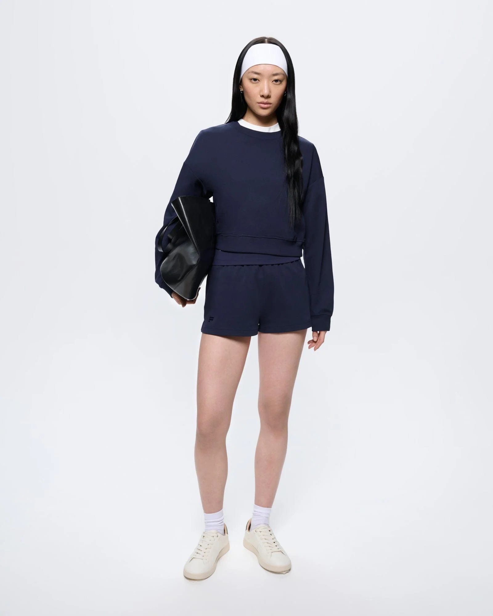 Womens Cropped Sweatshirt—Midnight Navy - Image 3