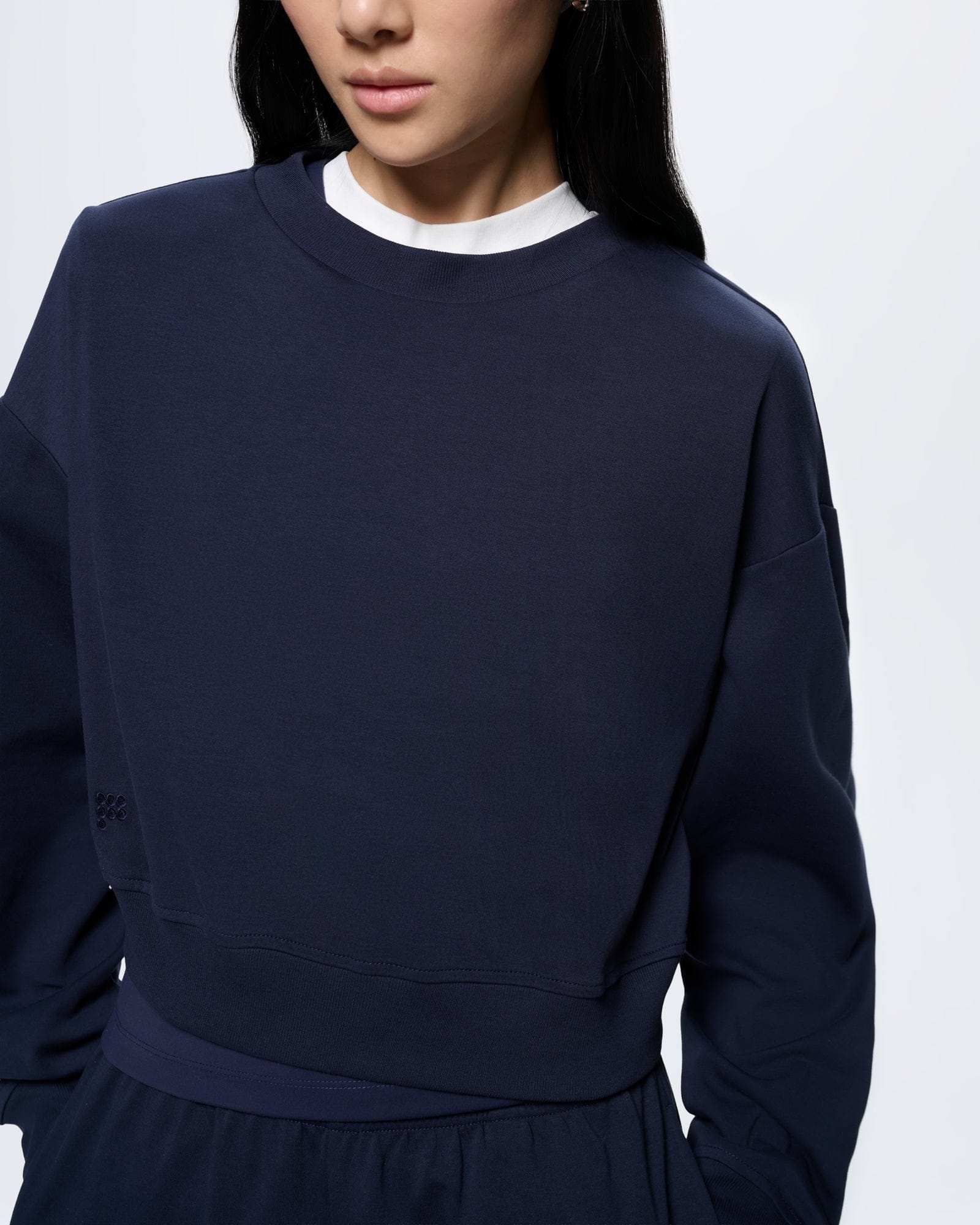 Womens Cropped Sweatshirt—Midnight Navy - Image 4