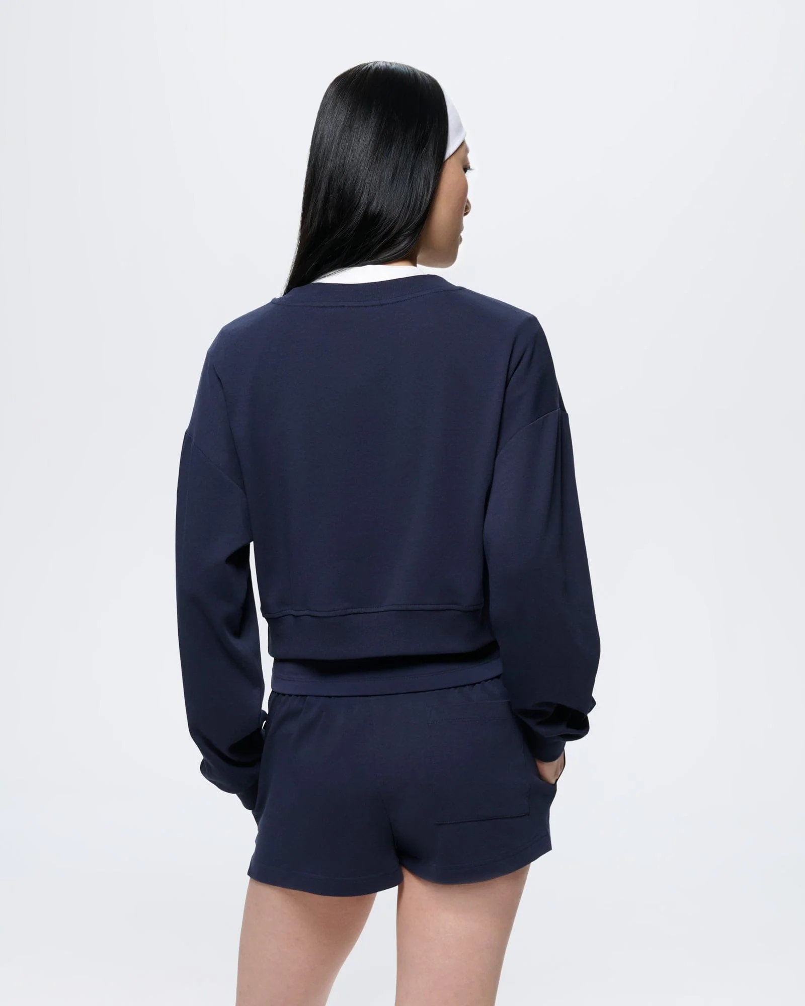 Womens Cropped Sweatshirt—Midnight Navy - Image 5