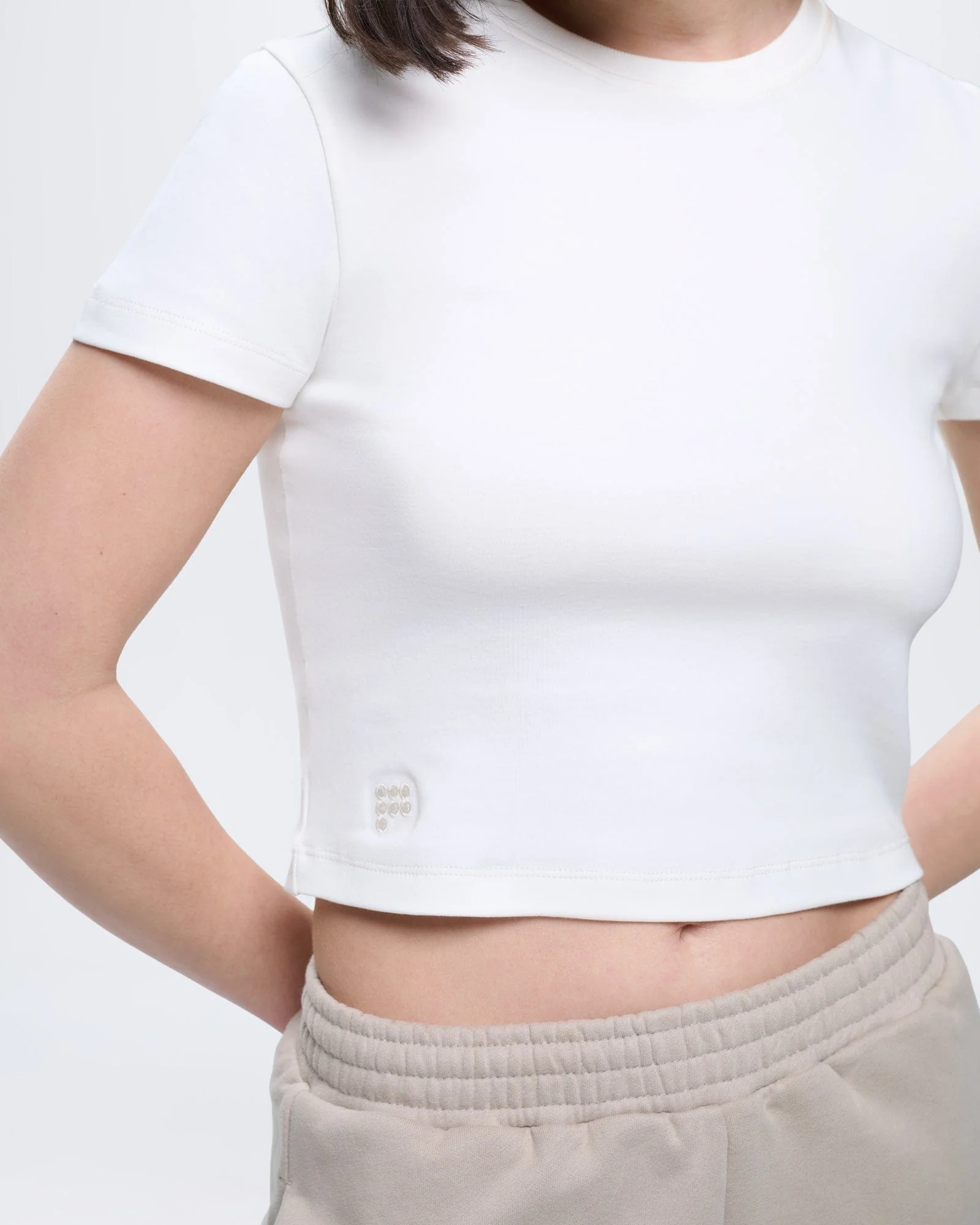 Womens Cropped T-Shirt—Off-White - Image 4