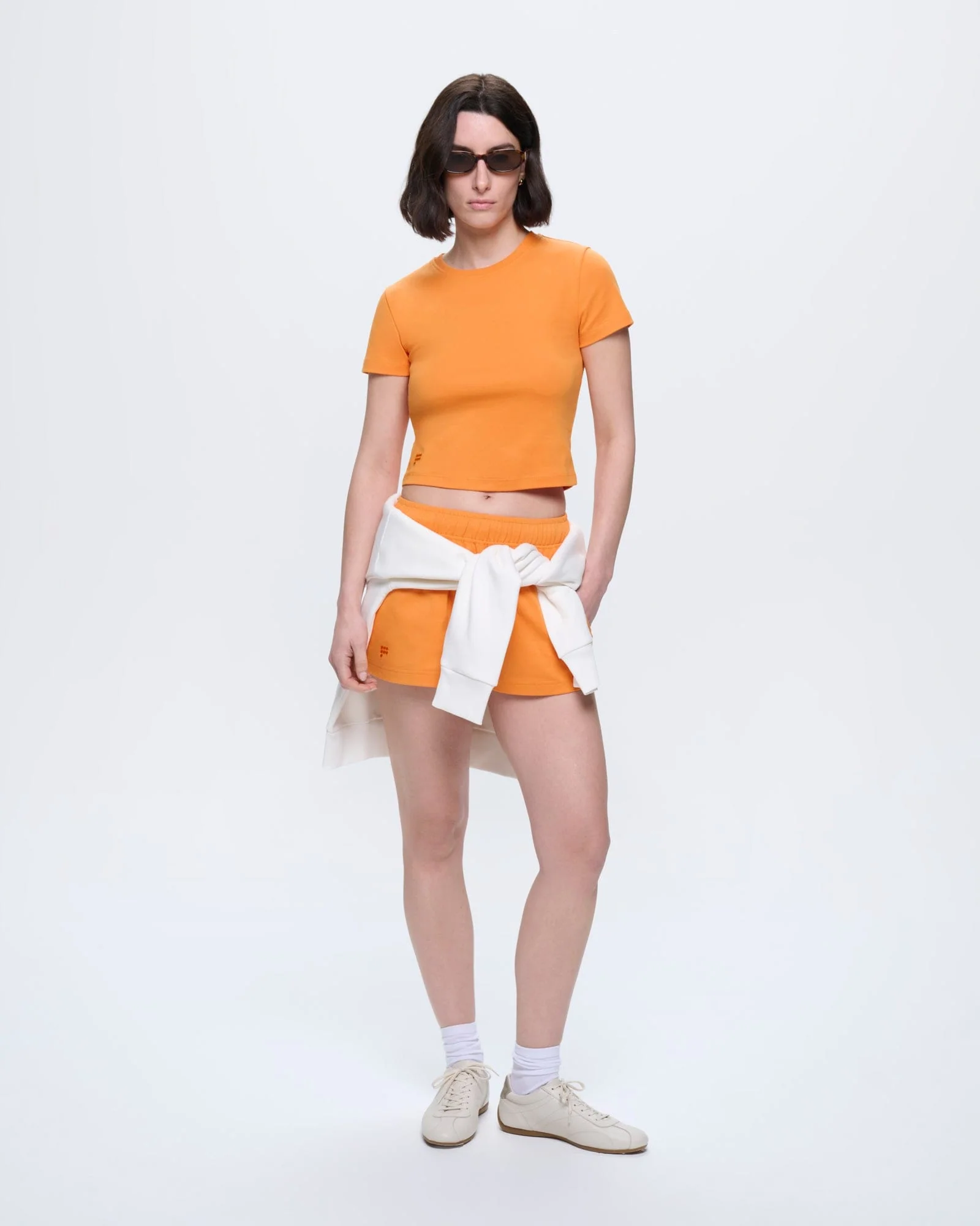 Womens Cropped T-Shirt—Saffron Orange - Image 3